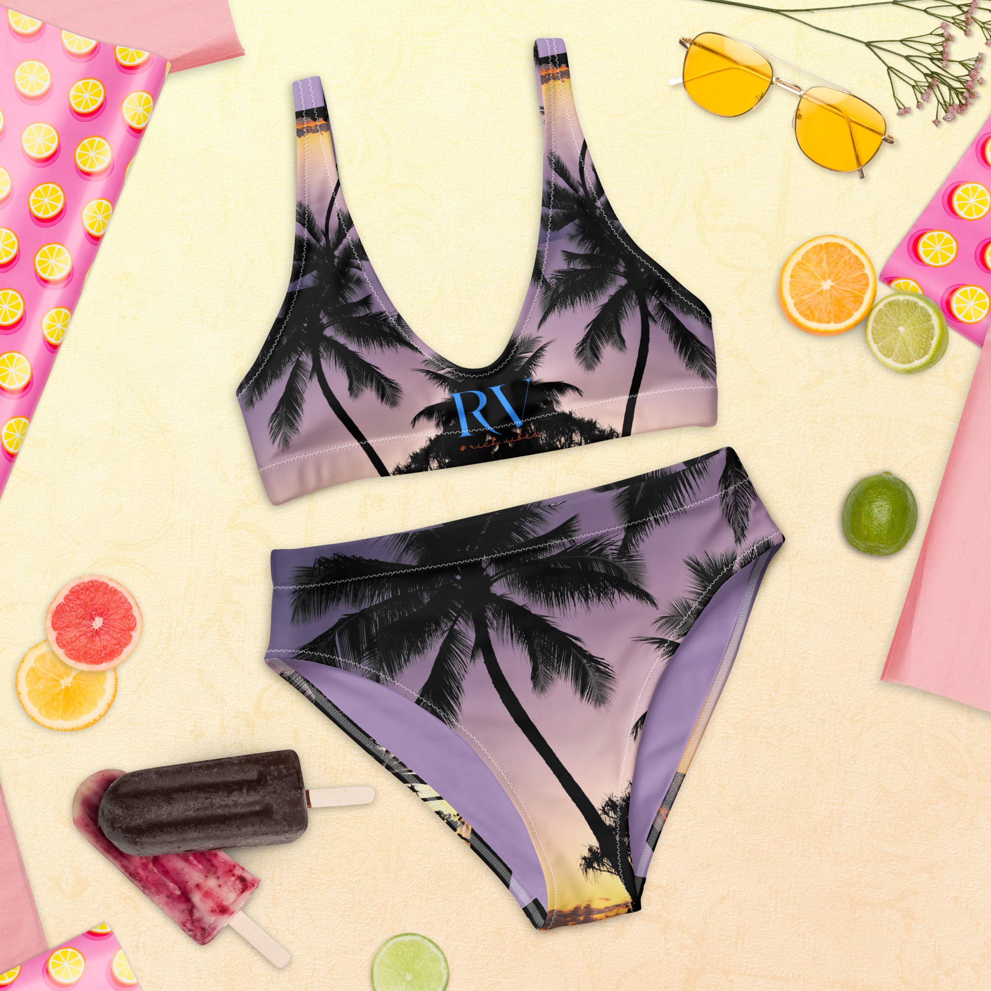 Rich Vibes Oahu Hawaii Sunset Eastside - Recycled High-Waisted Bikini