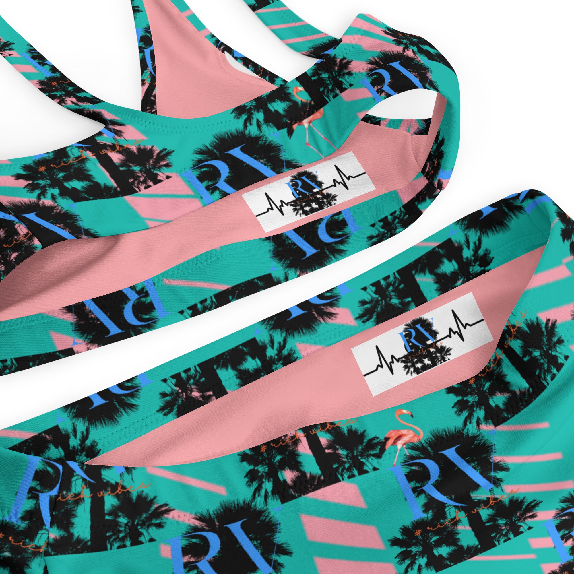 Rich Vibes RV Palm Tree GEO Print - Recycled high-waisted bikini