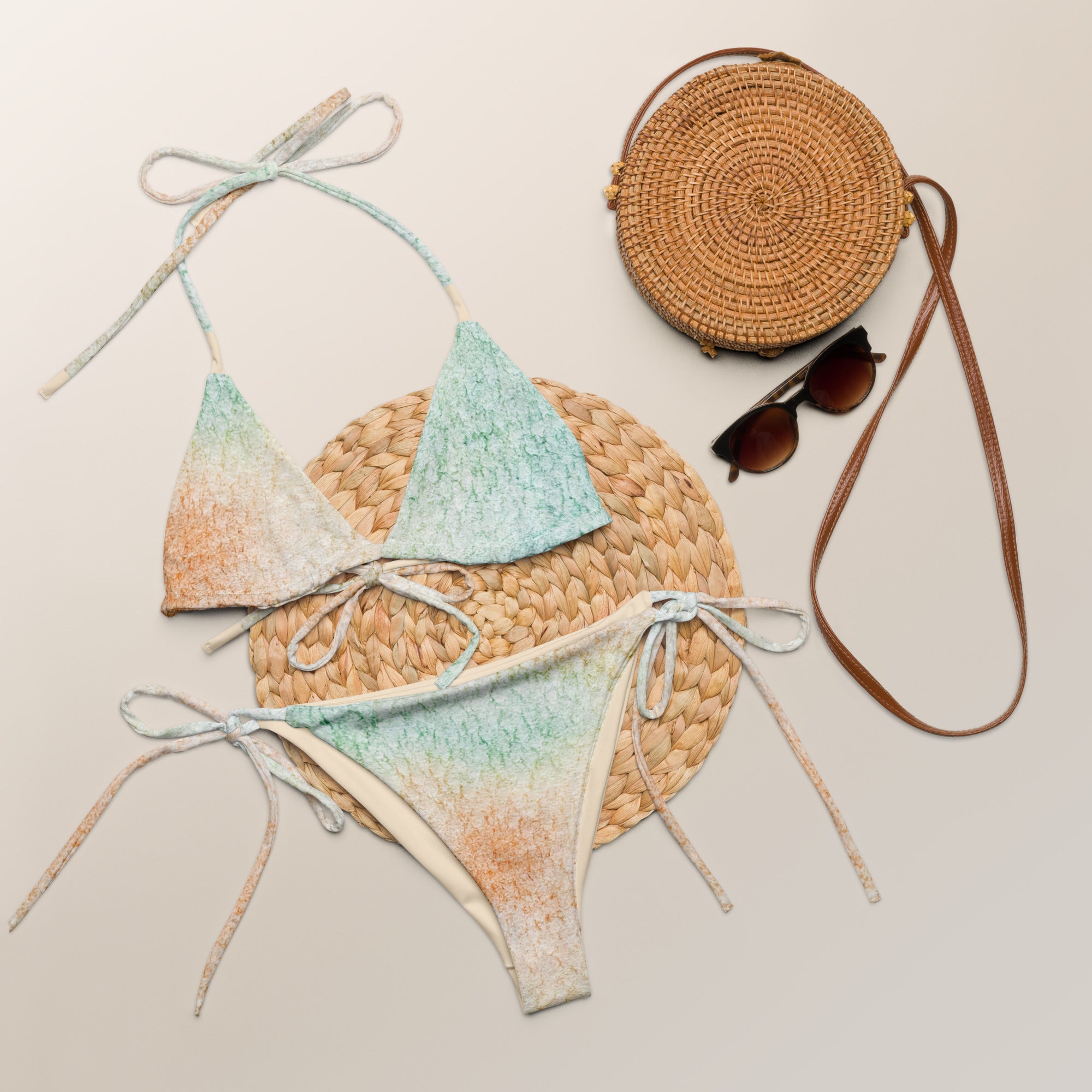 Vineyard Vibes Melon Cake - All-over print recycled string bikini