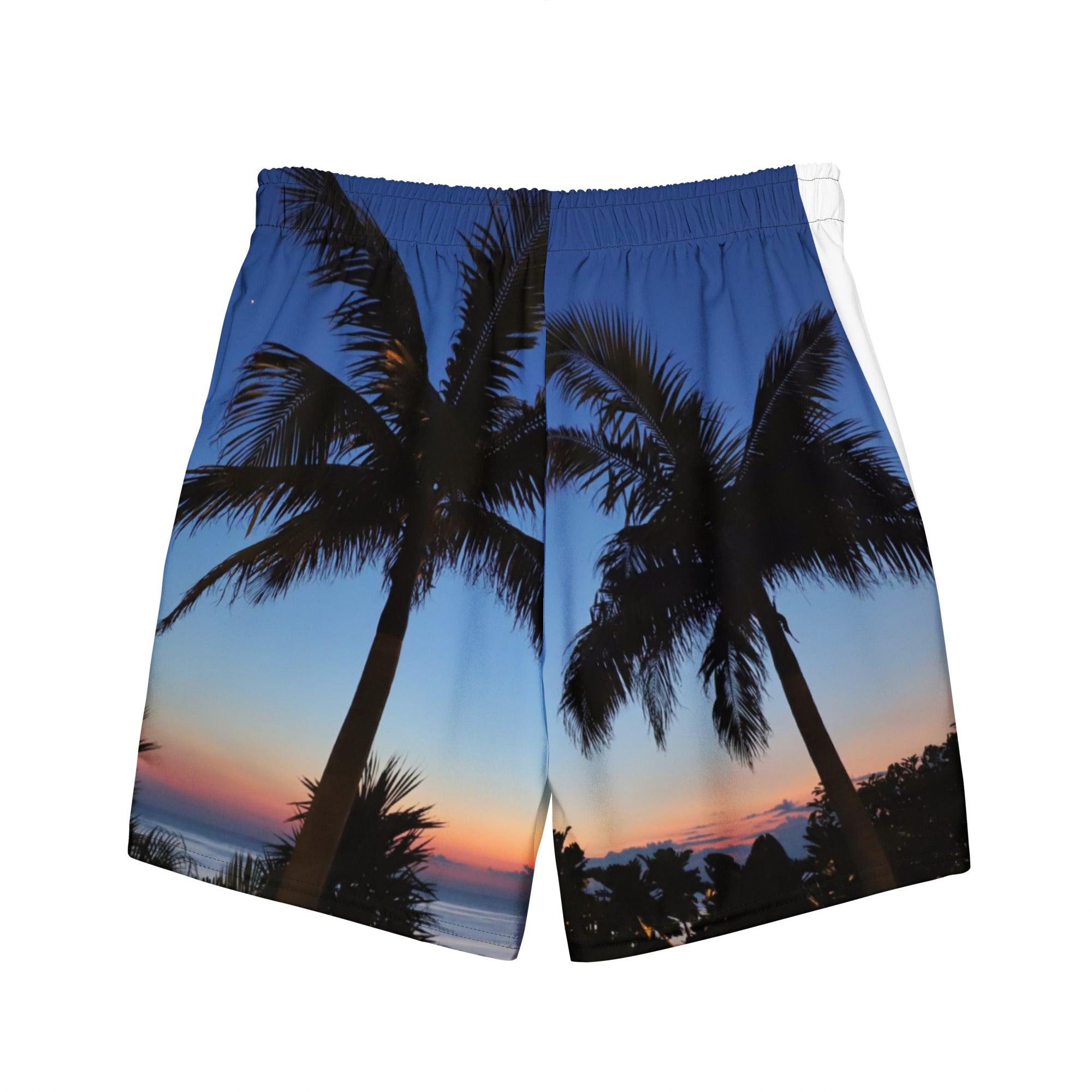 Rich Vibes RV Palm Tree Sunset - All-Over Print Recycled Swim Trunks