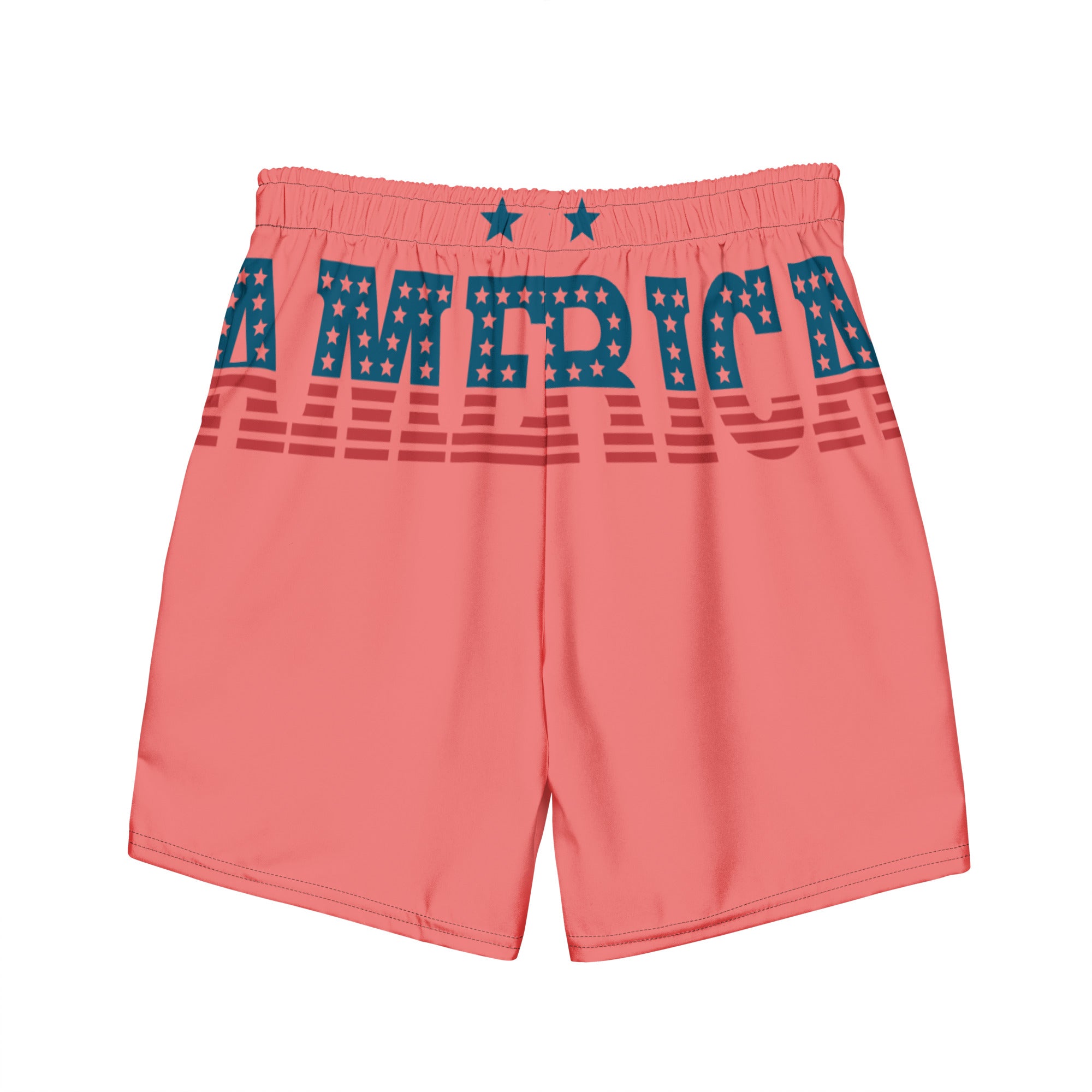 RV God Bless America American Eagle Corp Wings Salmon - All-Over Print Recycled Swim Trunks