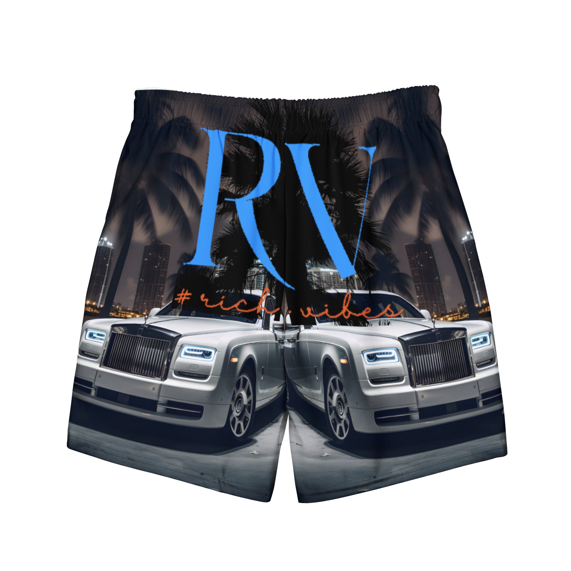 Rich Vibes RV RR Mid Night Run - All-Over Print Recycled Swim Trunks