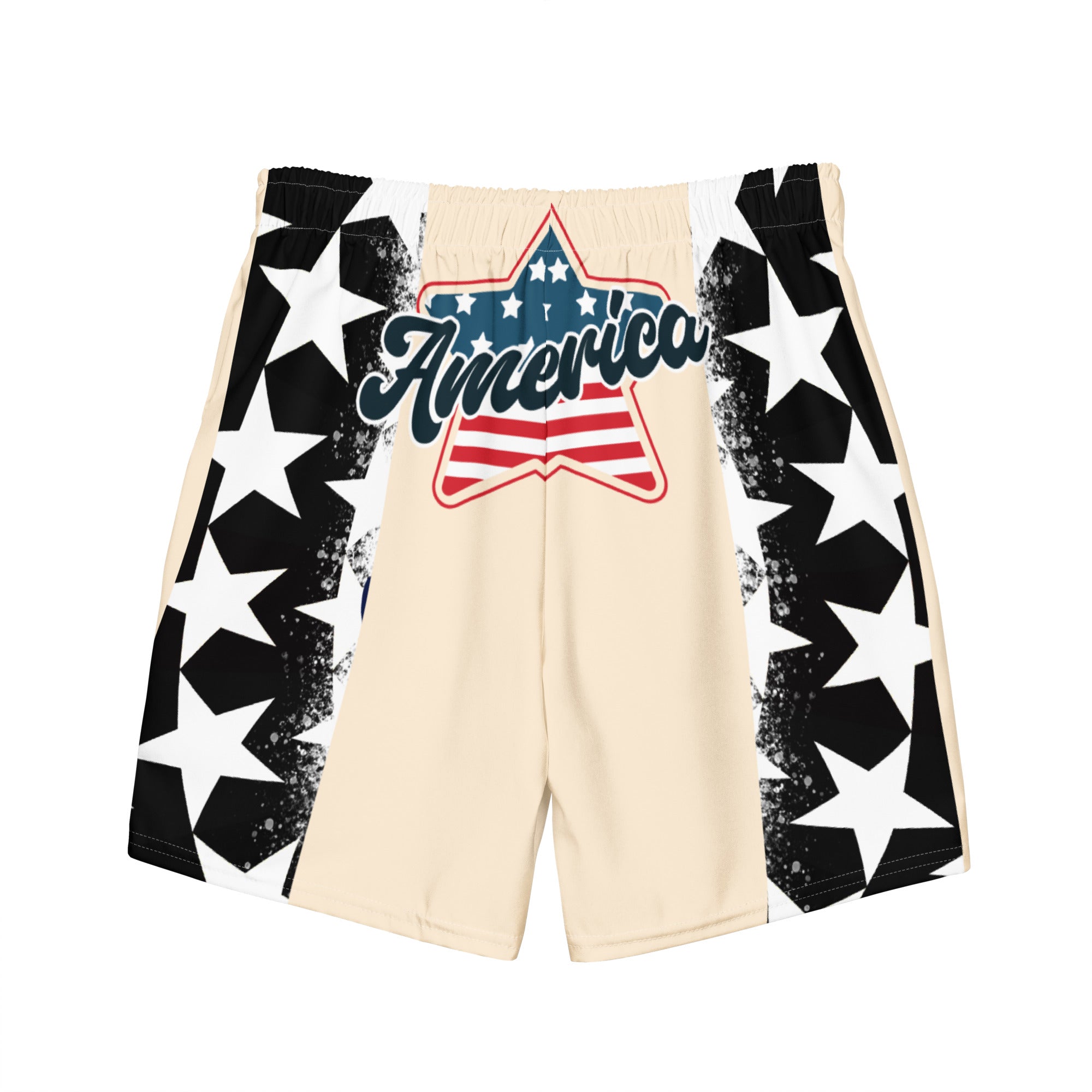 Rich Vibes RV American Soldier Stars and Stripes Papaya - All-Over Print Recycled Swim Trunks