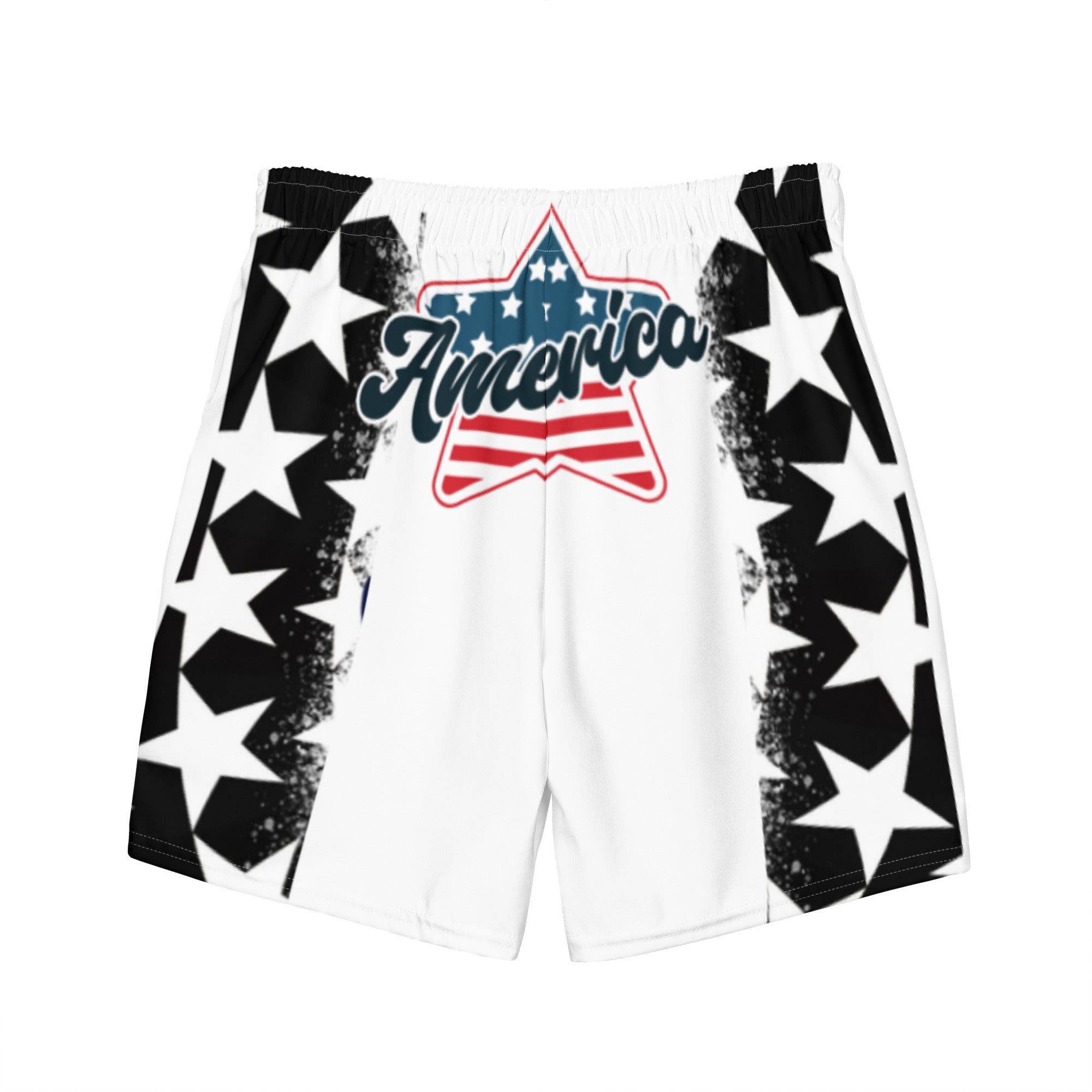 Rich Vibes RV American Soldier Stars and Stripes White - All-Over Print Recycled Swim Trunks
