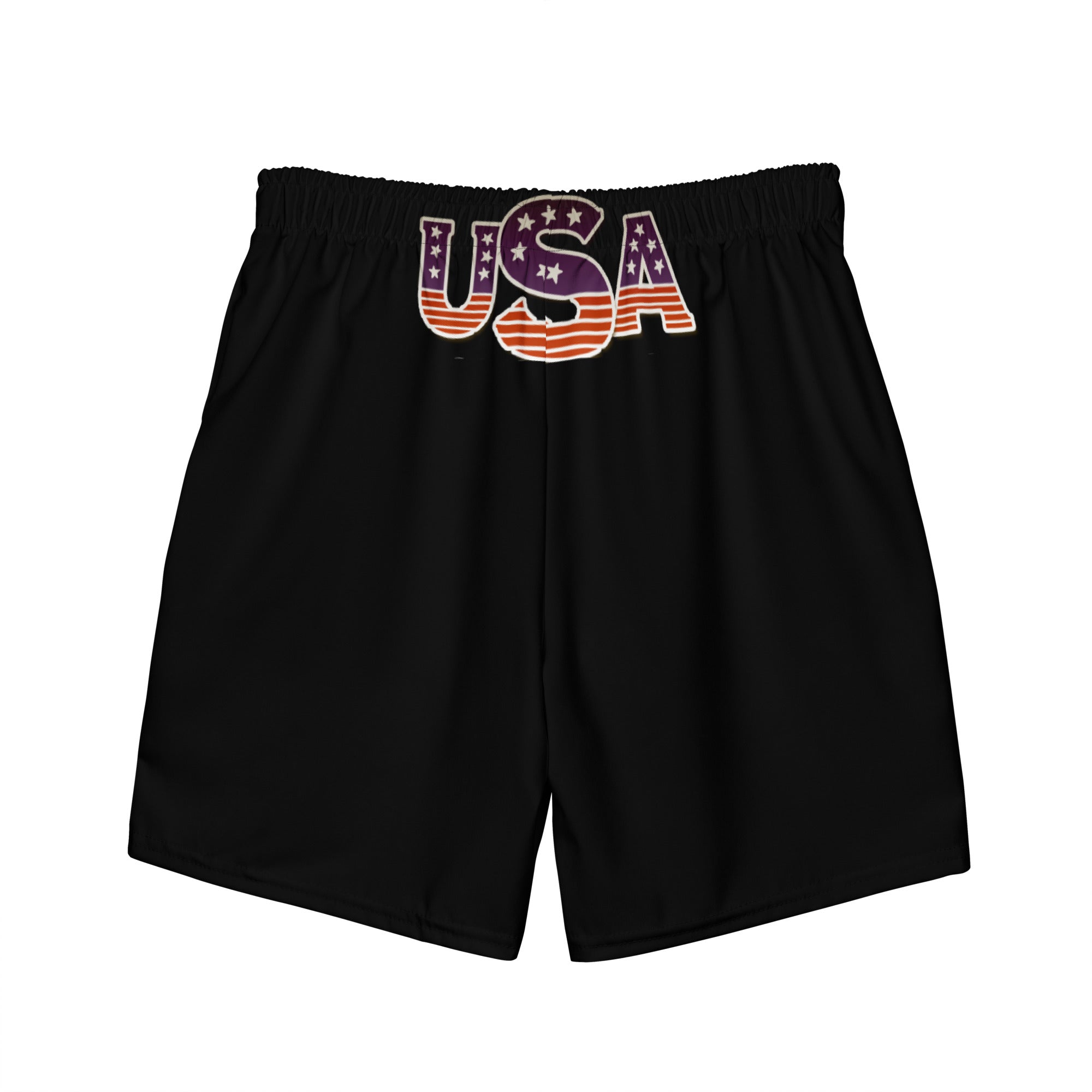 USA Bald Eagle Born on July 4TH Black - All-Over Print Recycled Swim Trunks