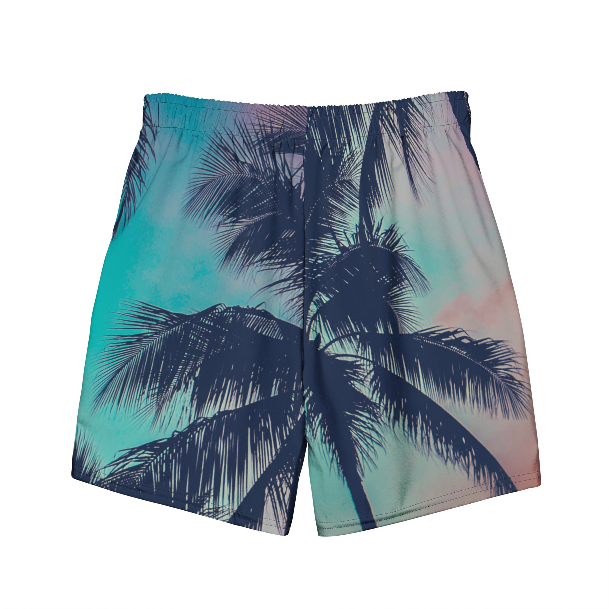 Rich Vibes Teal Blue Sunset - All-Over Print Recycled Swim Trunks