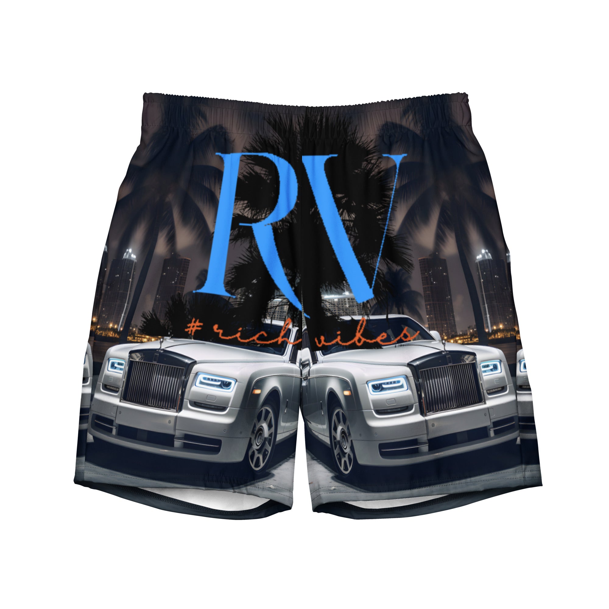 Rich Vibes RV RR Mid Night Run - All-Over Print Recycled Swim Trunks