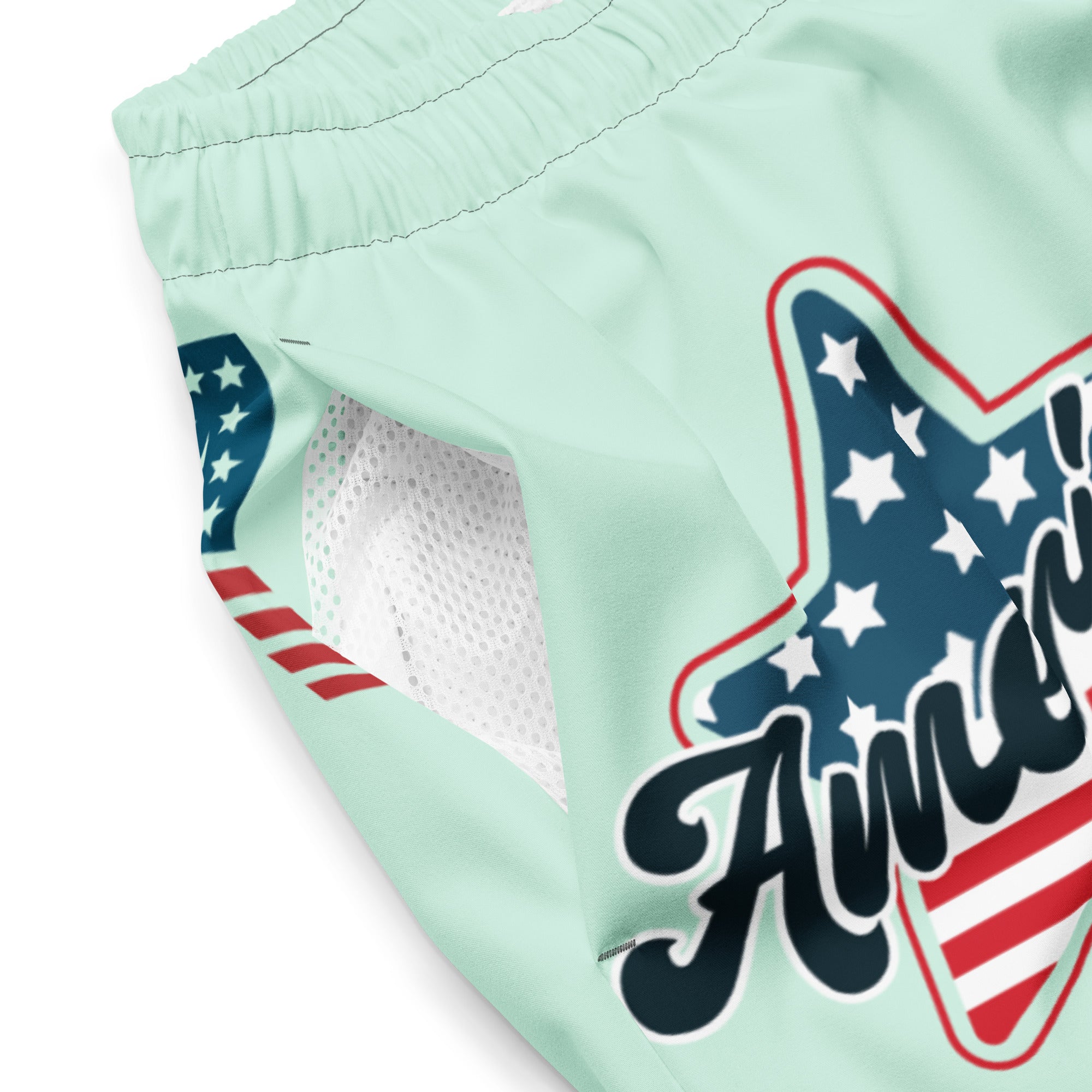 RV God Bless America American Eagle Corp Wings Humming Bird - All-Over Print Recycled Swim Trunks