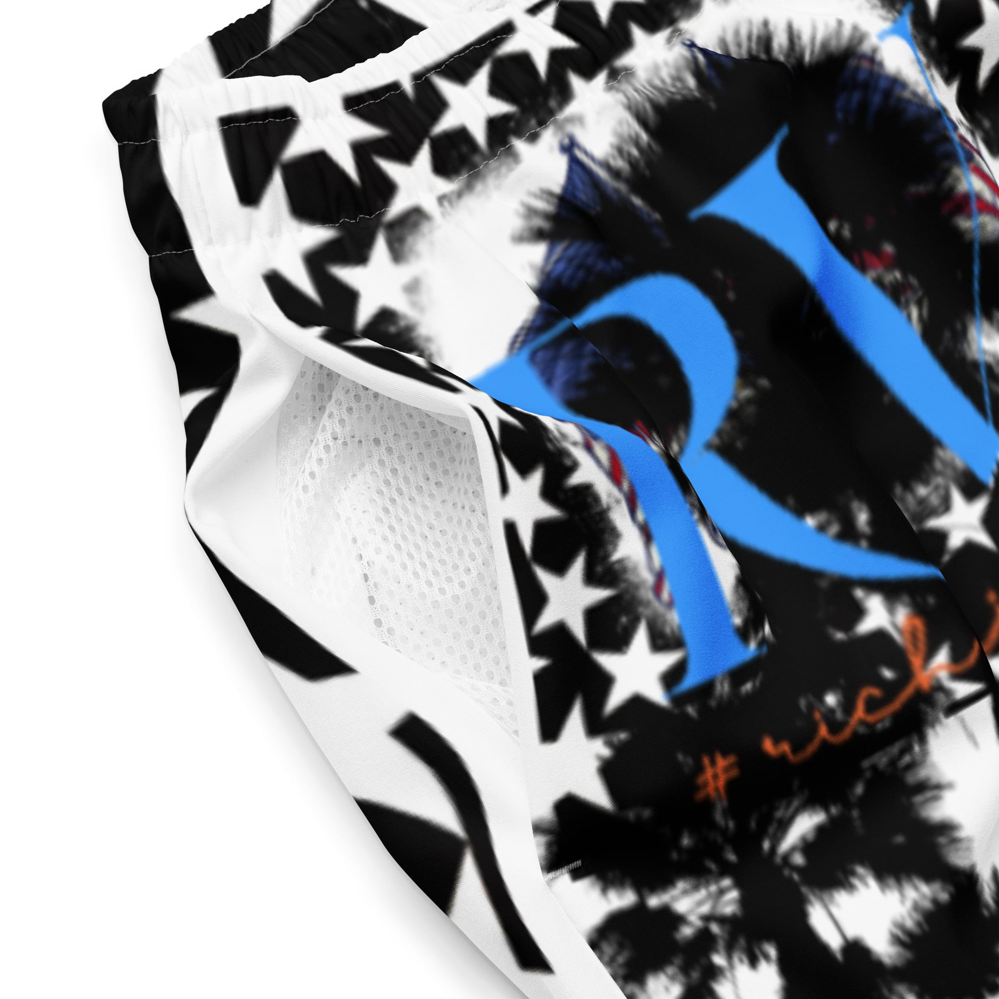 Rich Vibes RV American Soldier Stars and Stripes White - All-Over Print Recycled Swim Trunks