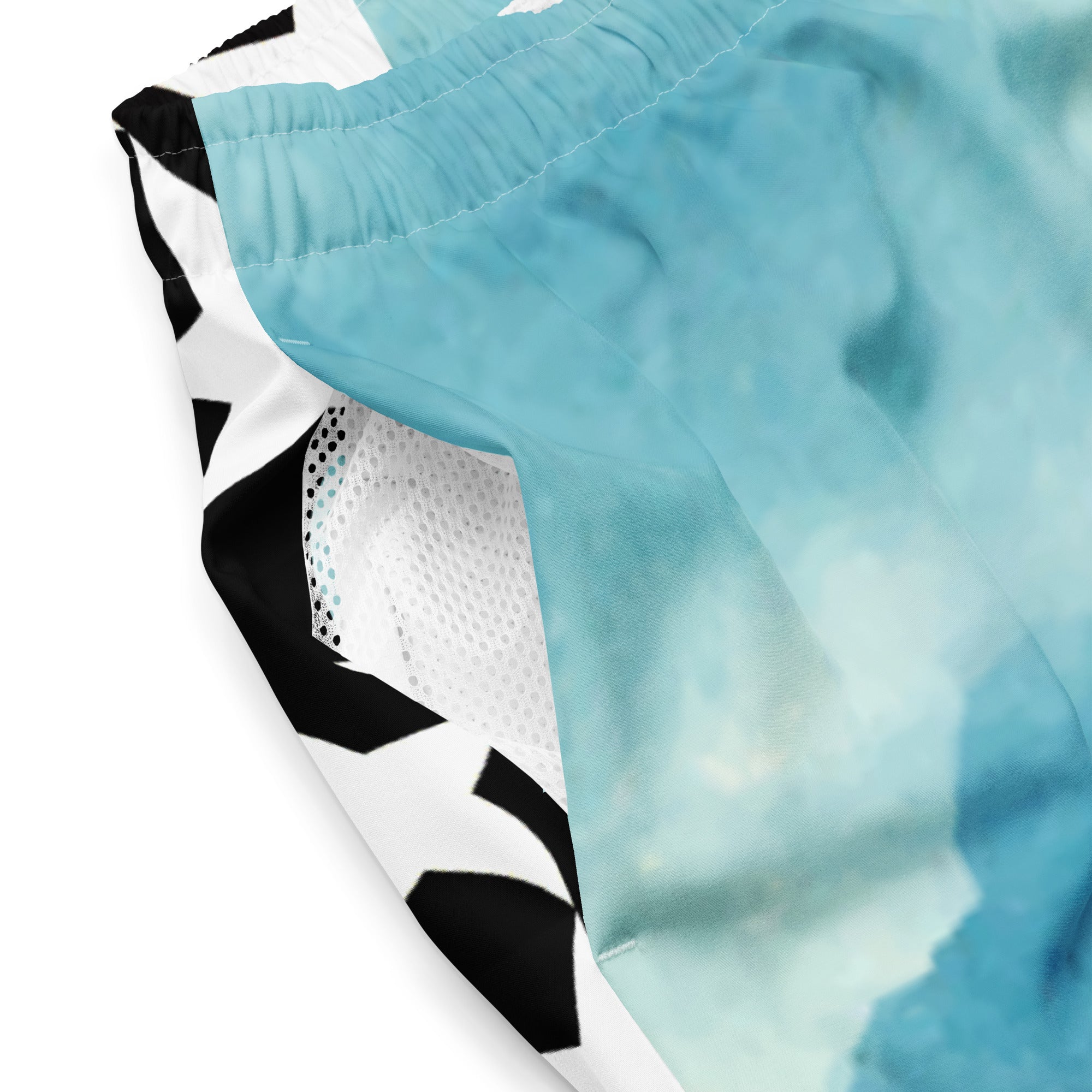 Rich Vibes RV Palm Tree Stars Blue Ice Water - All-Over Print Recycled Swim Trunks