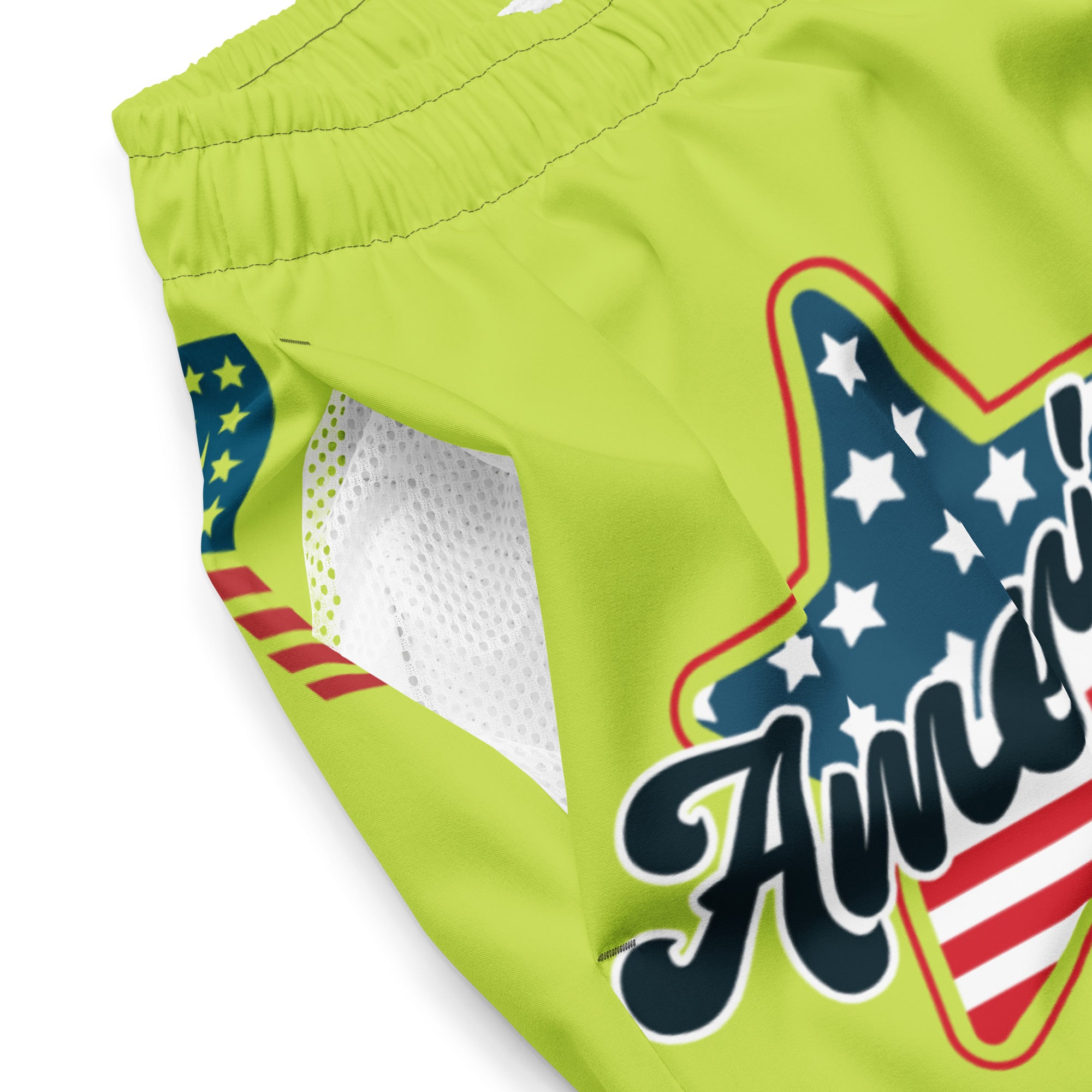 RV God Bless America American Eagle Corp Wings Mindaro - All-Over Print Recycled Swim Trunks