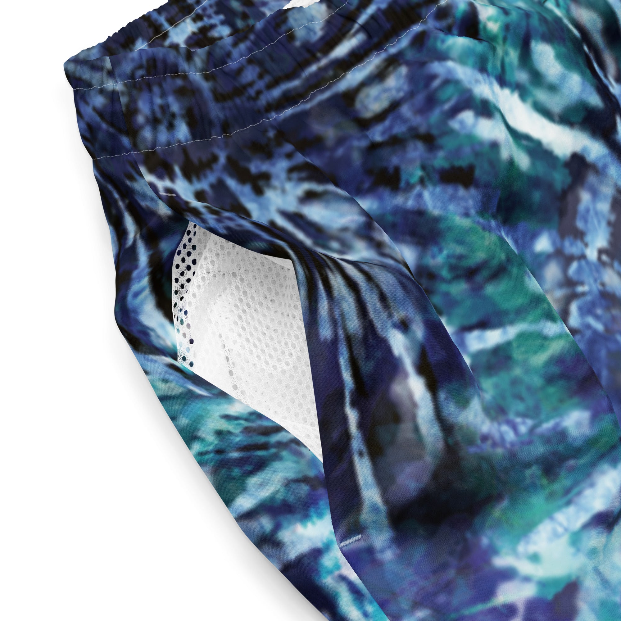 Rich Vibes RV Pulse Blue Tie Dye - All-Over Print Recycled Swim Trunks