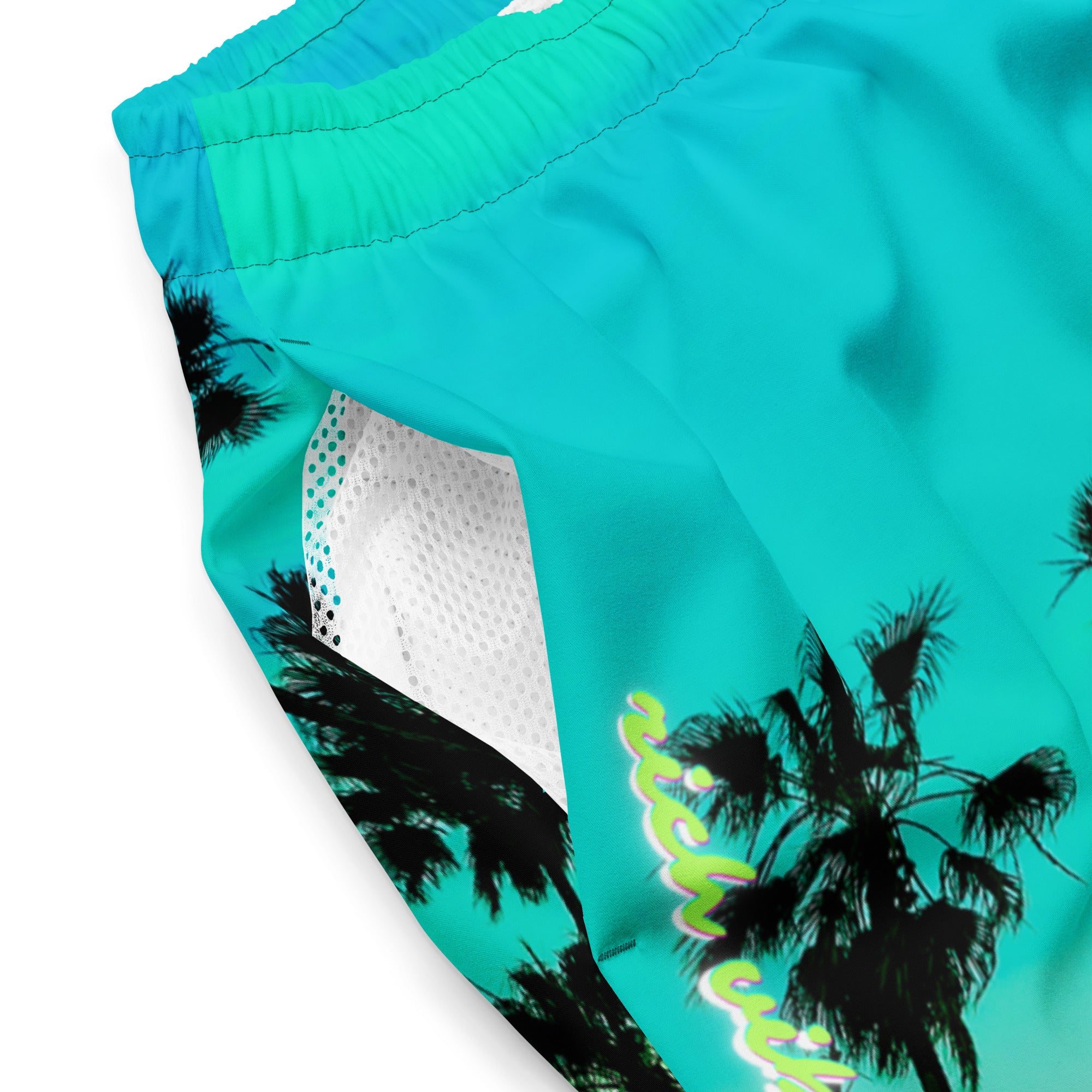 Rich Vibes Volt Turquoise Sunset - All-Over Print Recycled Swim Trunks