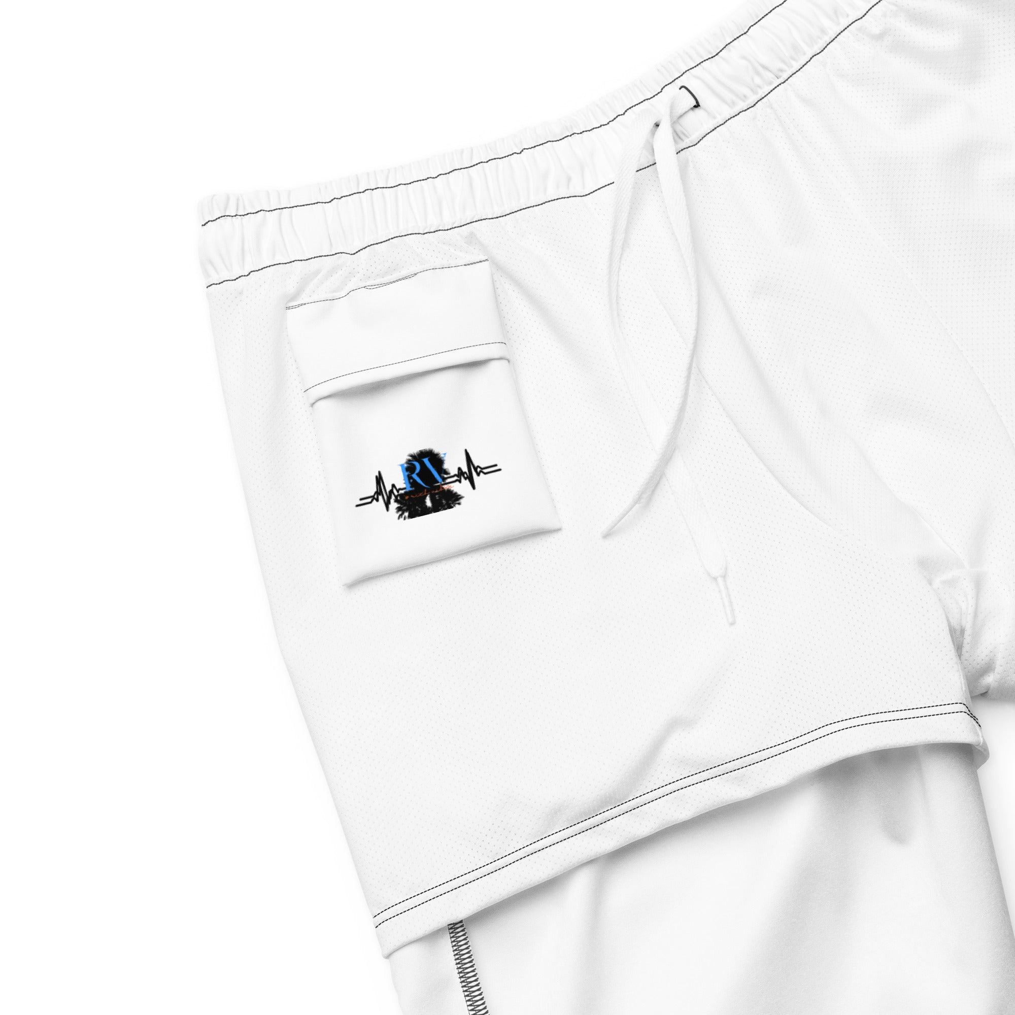 RV God Bless America American Eagle Corp Wings White - All-Over Print Recycled Swim Trunks