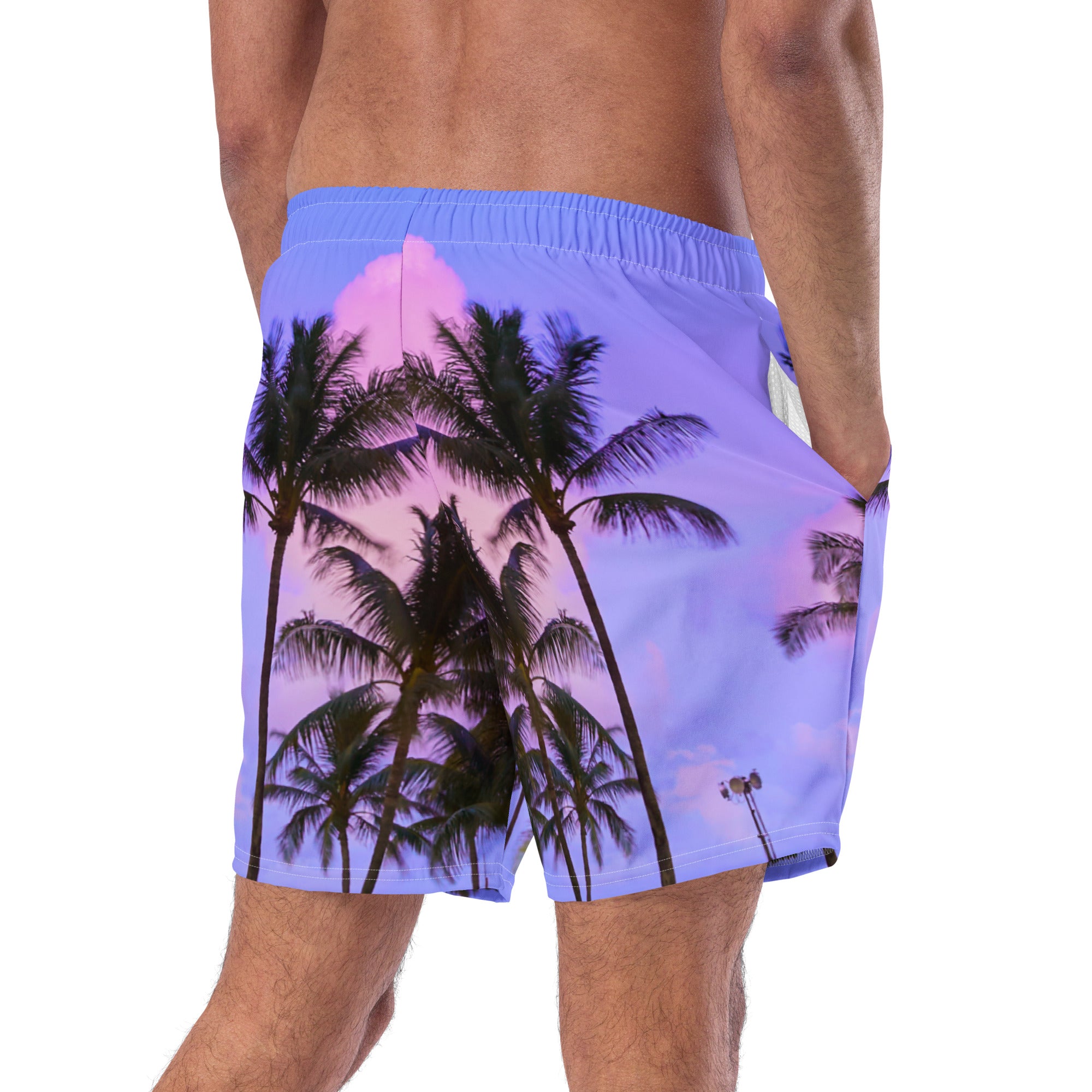 Rich Vibes RV Pulse Purple Sky Sunset - All-Over Print Recycled Swim Trunks