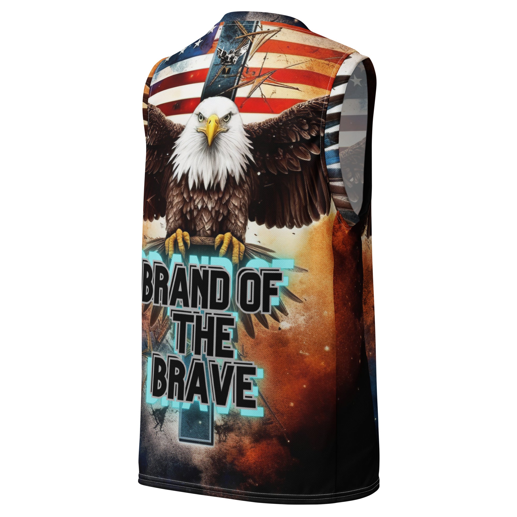 Brand Of The Brave Bald Eagle American Flag 1.0 - Recycled basketball jersey