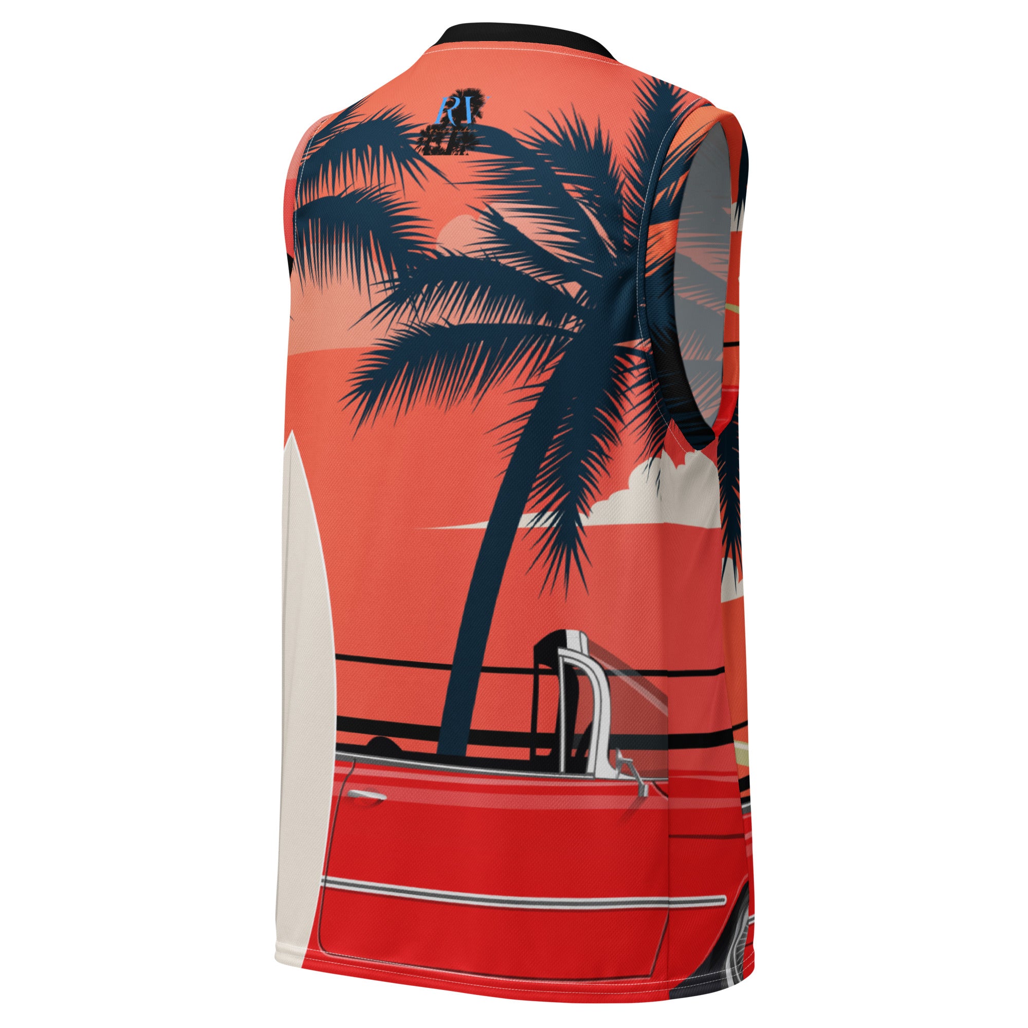 RV5 RR Surfs Up Sunset Classic - Recycled unisex basketball jersey