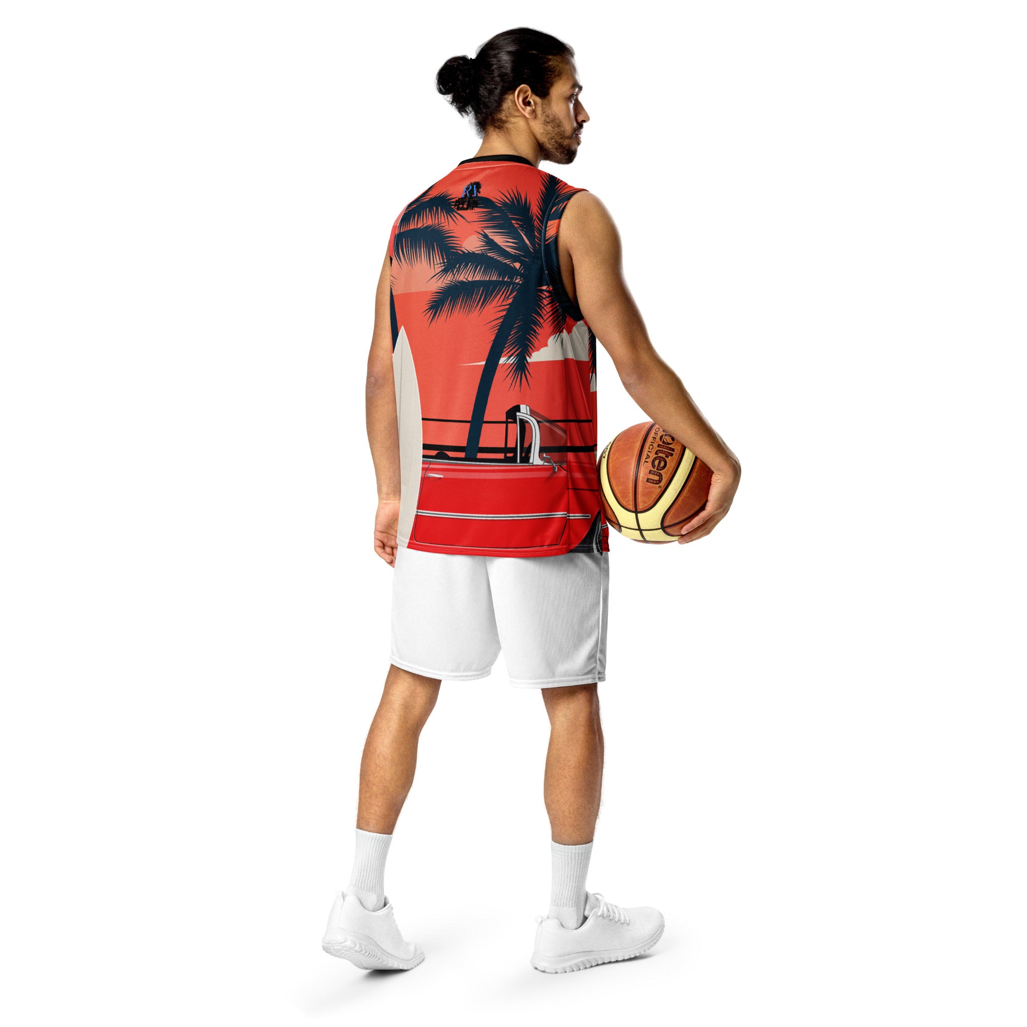 RV5 RR Surfs Up Sunset Classic - Recycled unisex basketball jersey