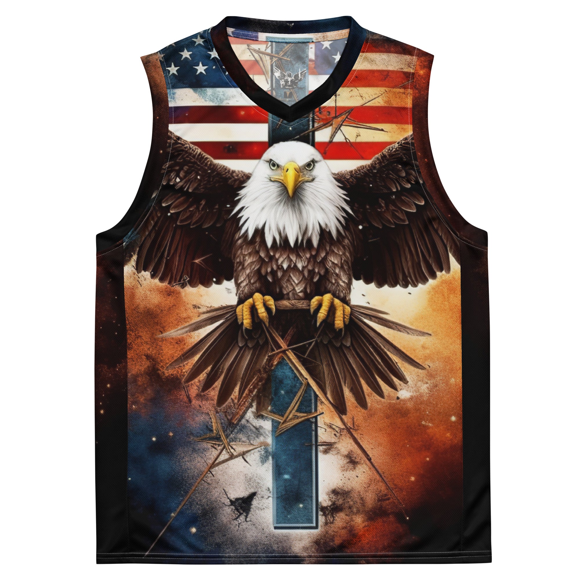 Brand Of The Brave Bald Eagle American Flag 1.0 - Recycled basketball jersey