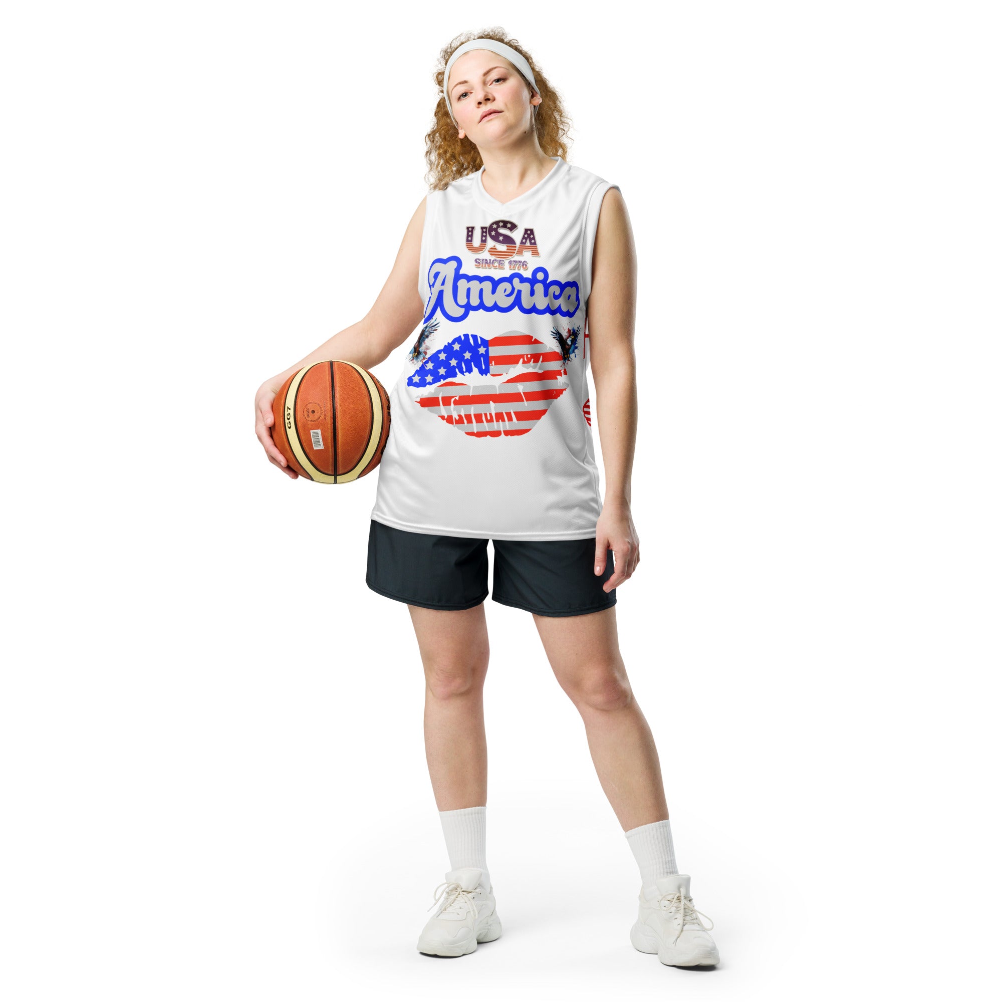 Rich Vibes U.S.A All American Girl Kiss - Basketball jersey