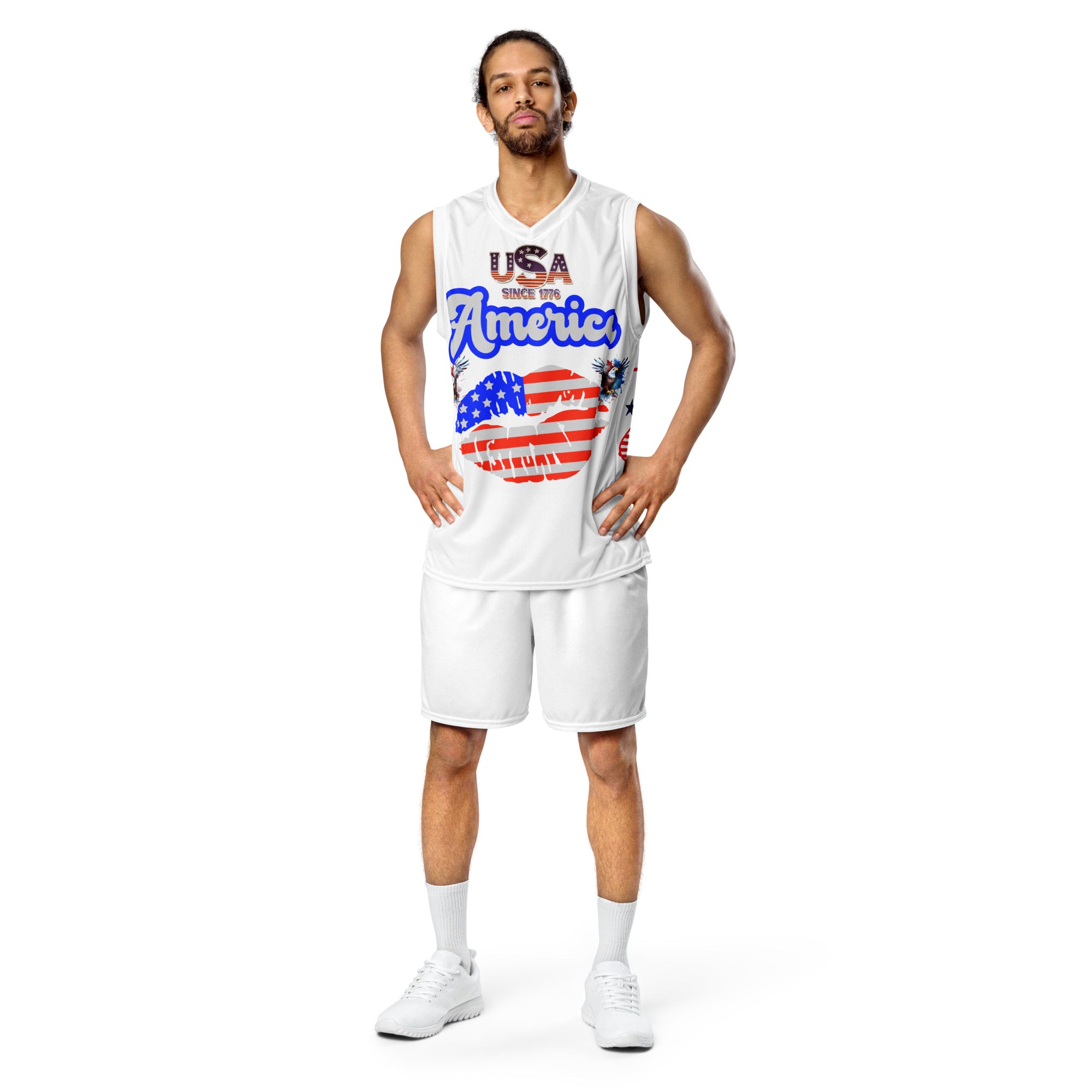 Rich Vibes U.S.A All American Girl Kiss - Basketball jersey