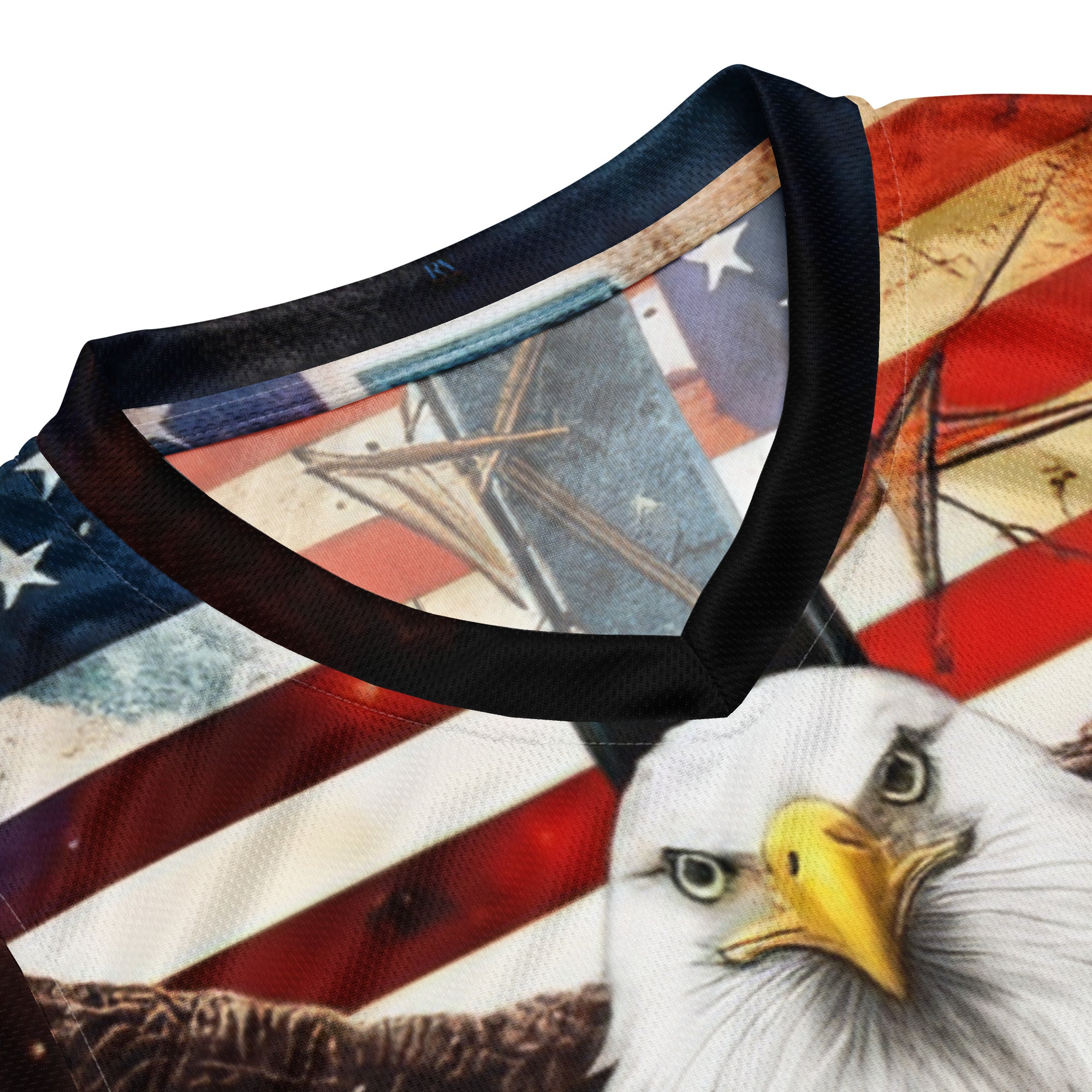 RV Brand Of The Brave USA Bald Eagle American Flag - Recycled basketball jersey