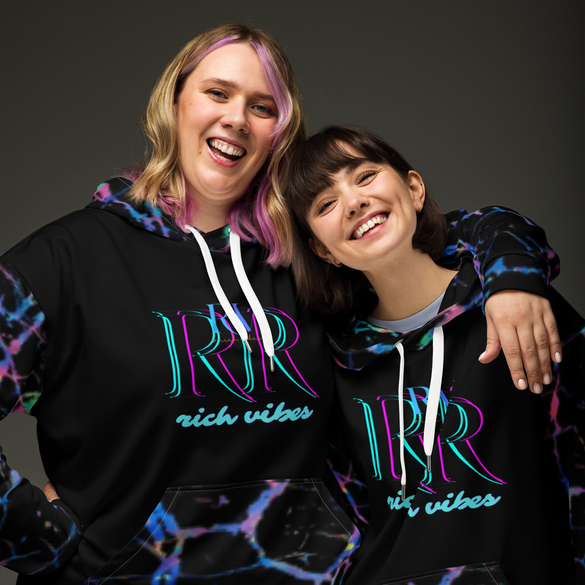 Rich Vibes RR Arch Multi-Colored Marble - Unisex Hoodie