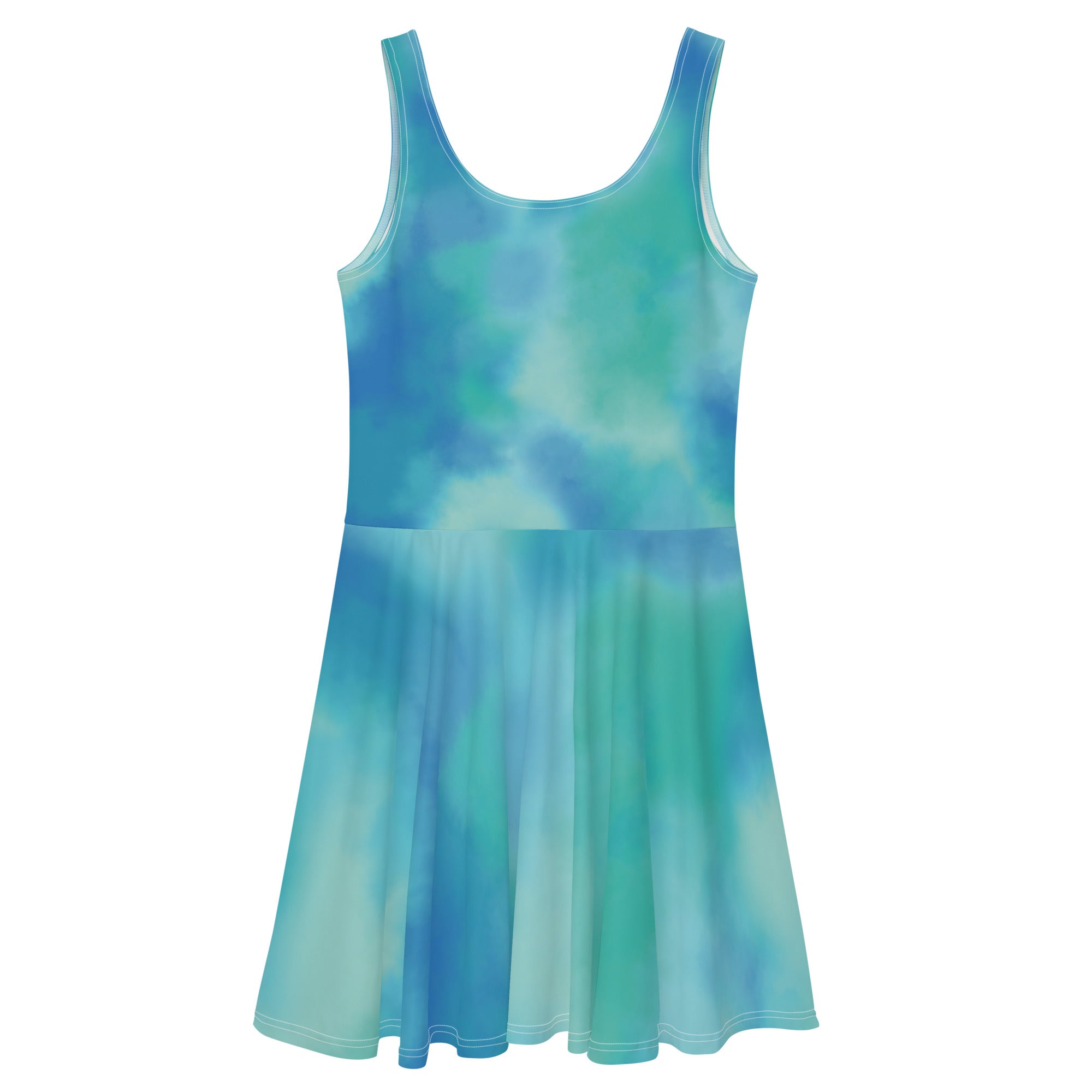 Rich Vibes RV Colorful Palm Tree Silhouette Volt Watercolor - Skater Dress