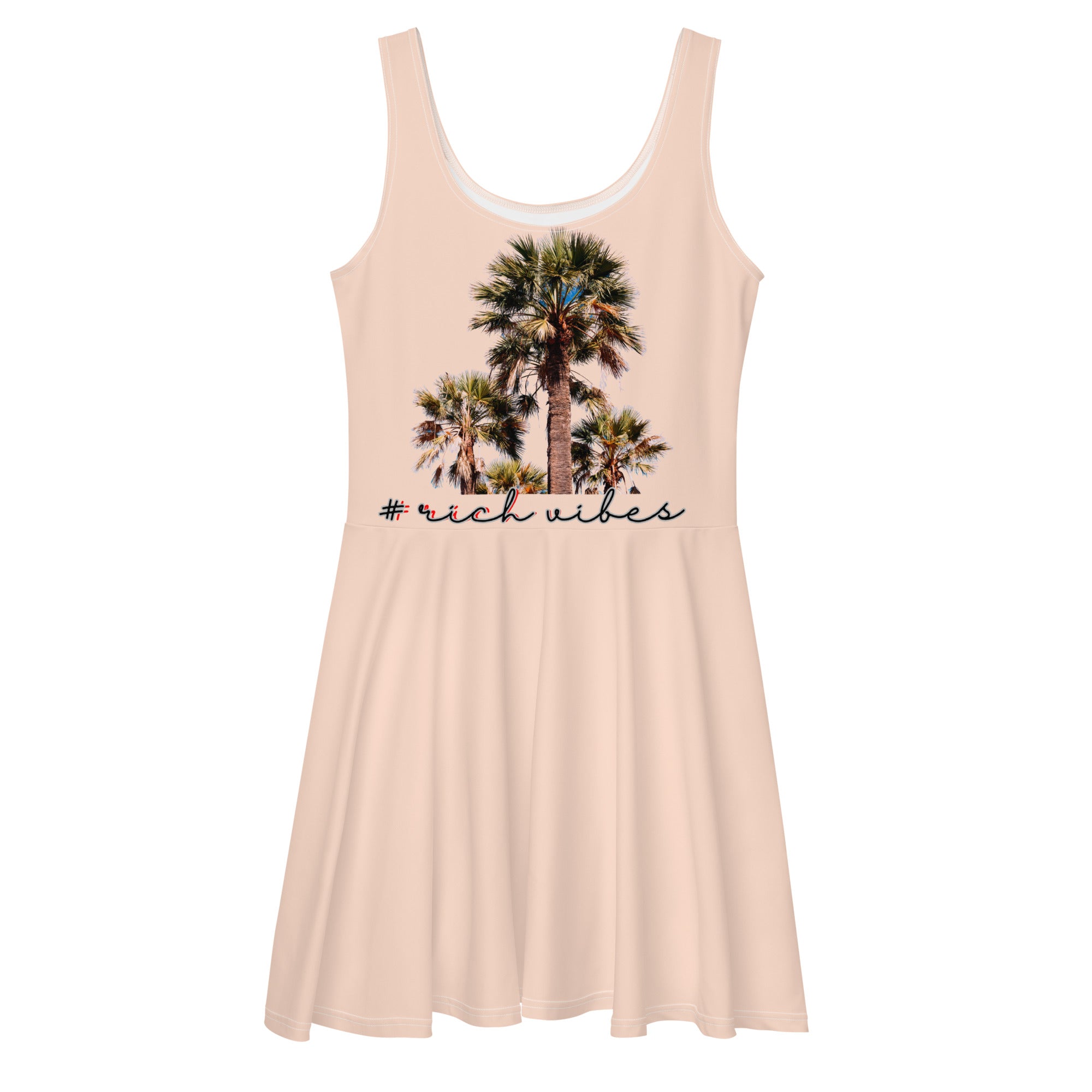 Rich Vibes RV Colorful Palm Tree Silhouette Cinderella - Skater Dress