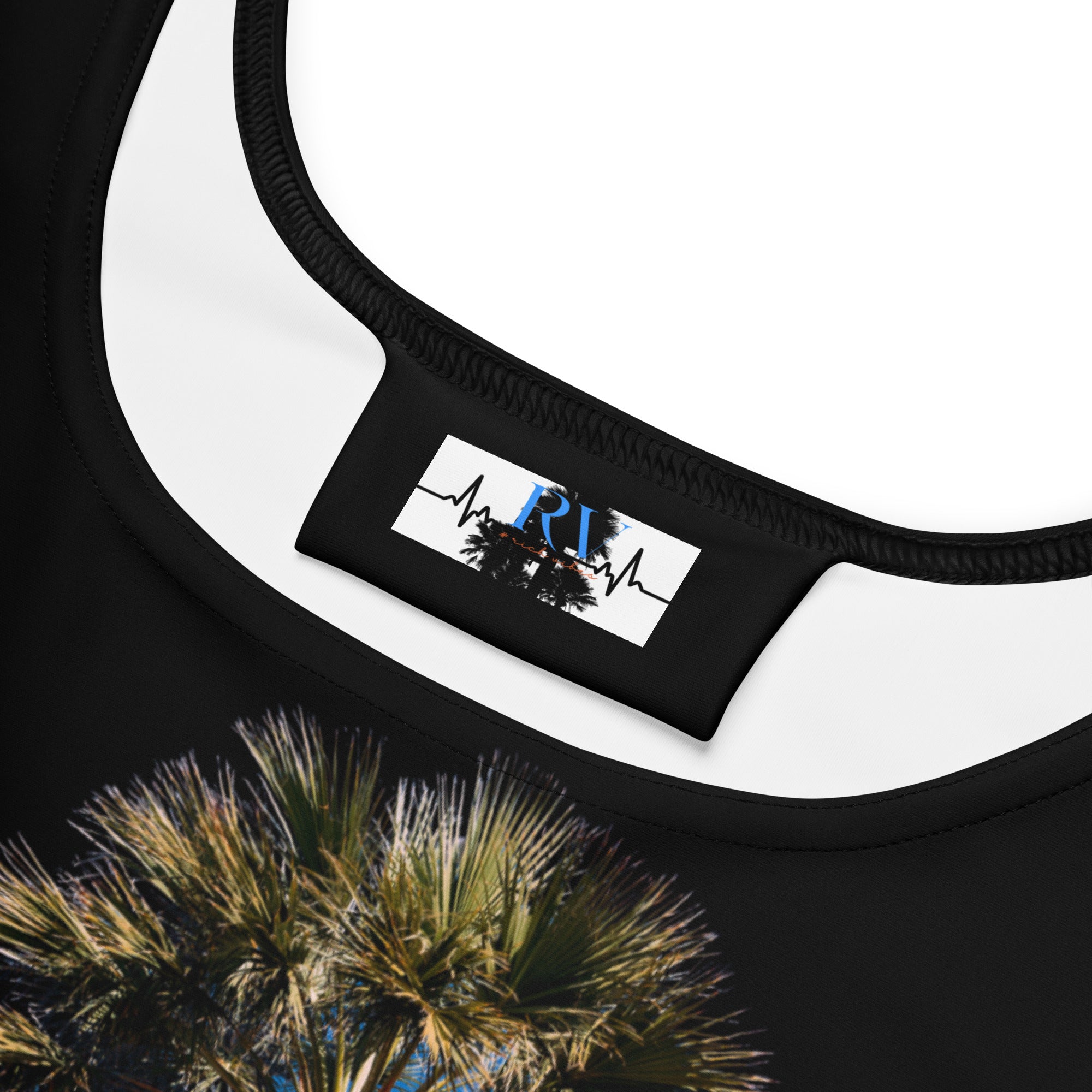 Rich Vibes RV Palm Tree Silhouette Black - Skater Dress