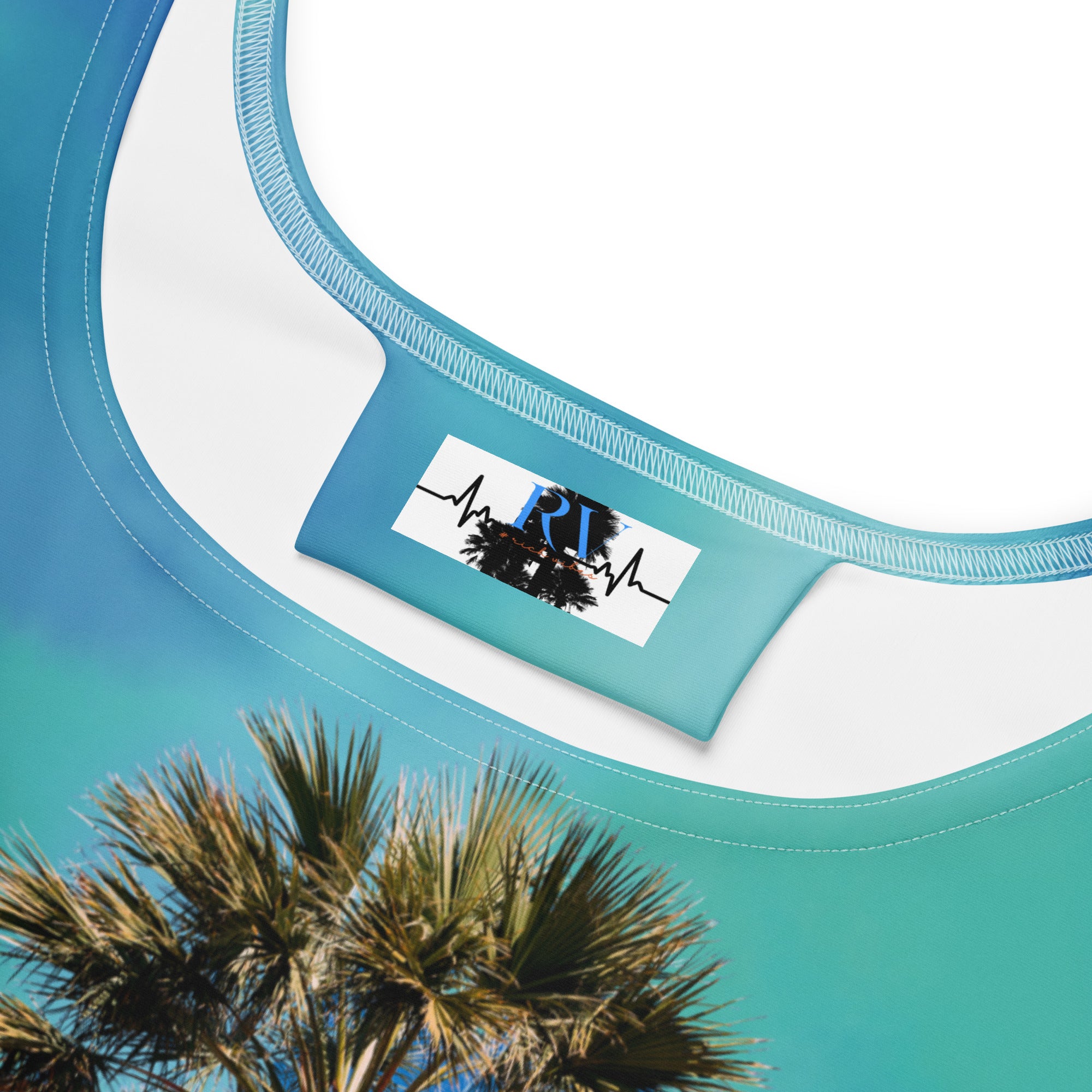 Rich Vibes RV Colorful Palm Tree Silhouette Volt Watercolor - Skater Dress