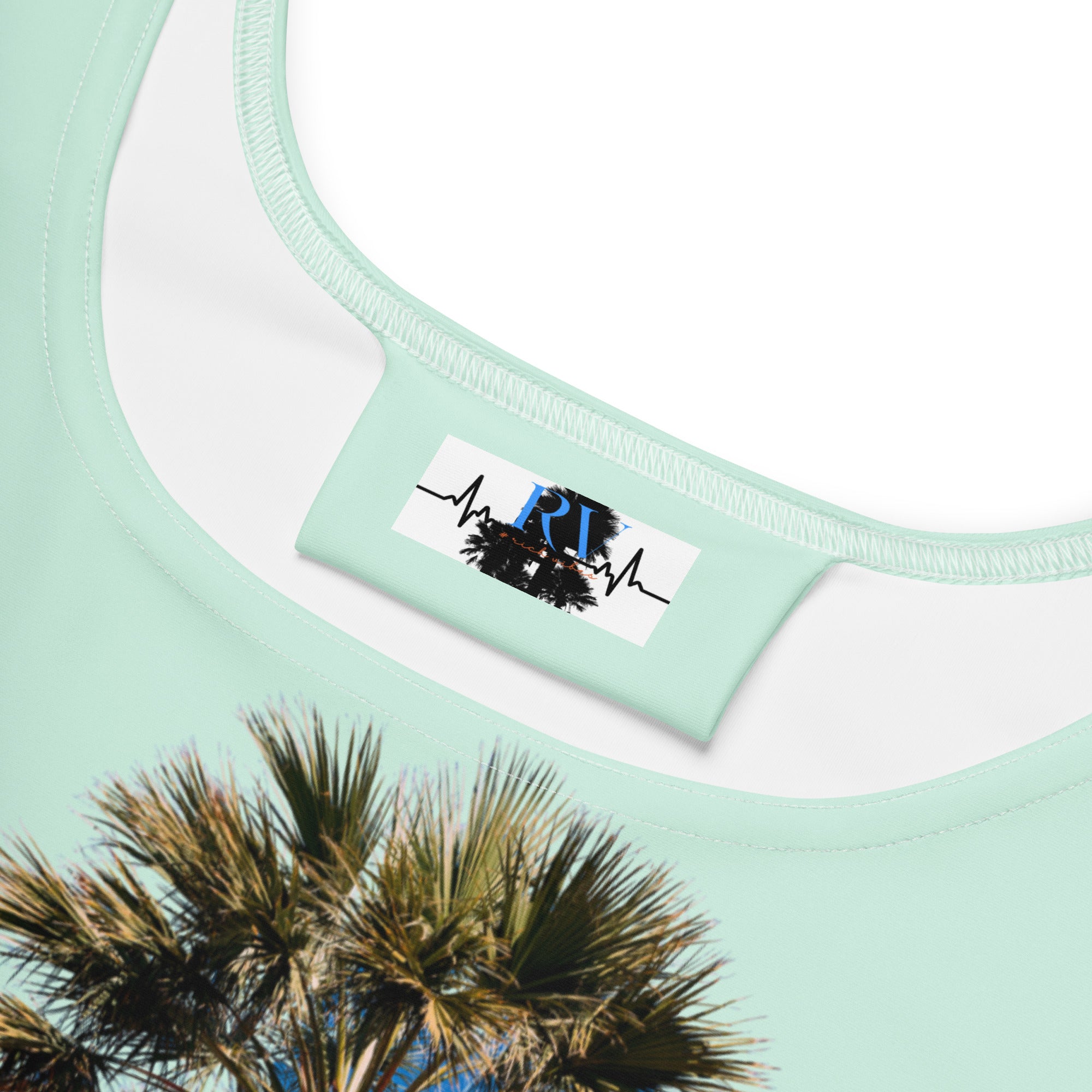 Rich Vibes RV Colorful Palm Tree Silhouette Volt Humming Bird - Skater Dress