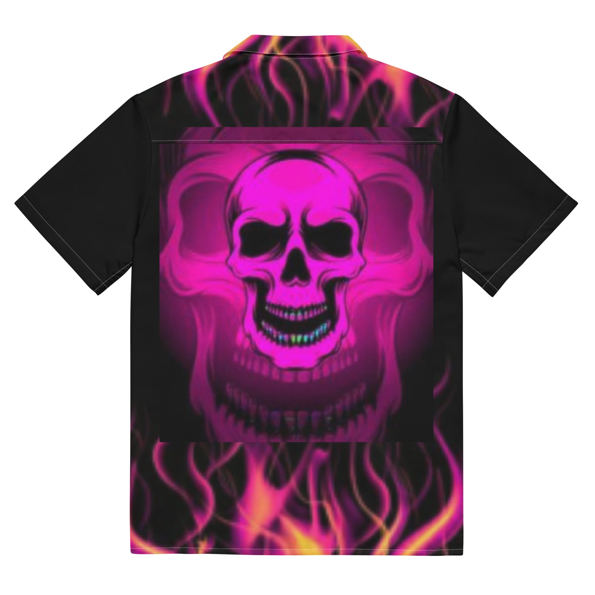 Rich Vibes RR Flaming Skulls - Unisex button shirt