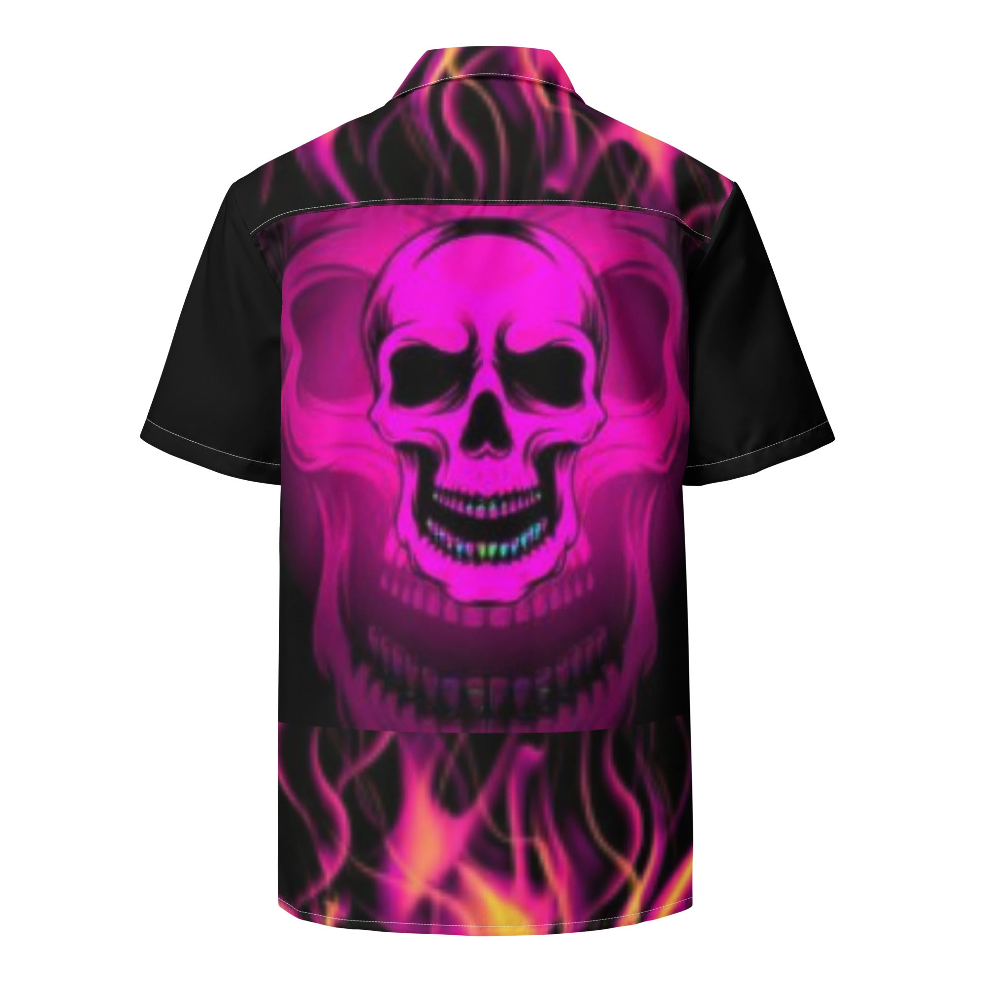 Rich Vibes RR Flaming Skulls - Unisex button shirt