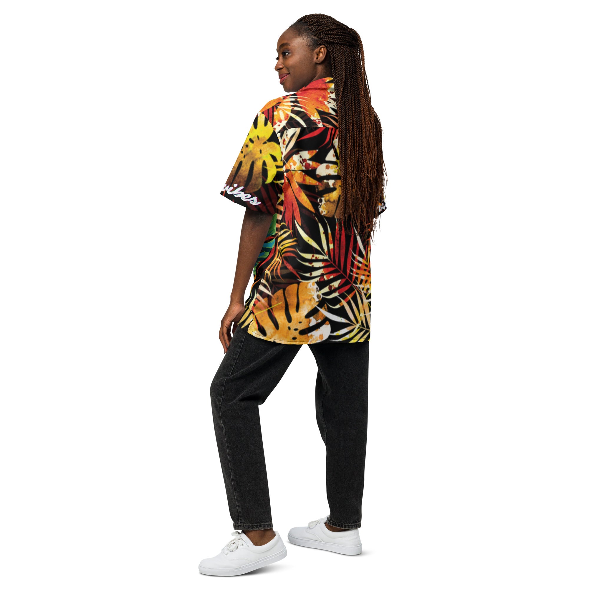 Rich Vibes Autumn Tropical Jungle - Unisex button shirt
