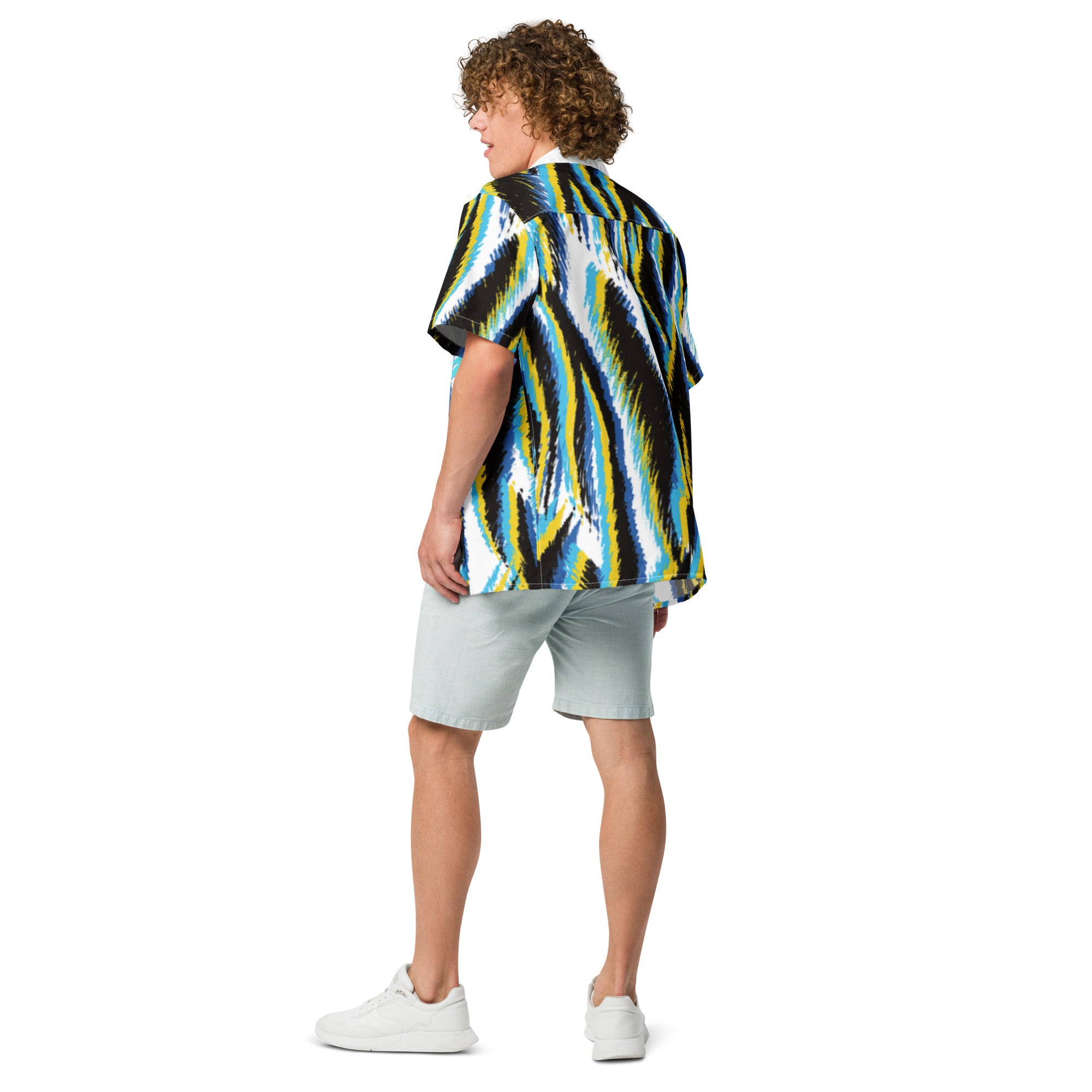 Rich Vibes Blue Tiger Stripe 2.0 - Unisex button shirt