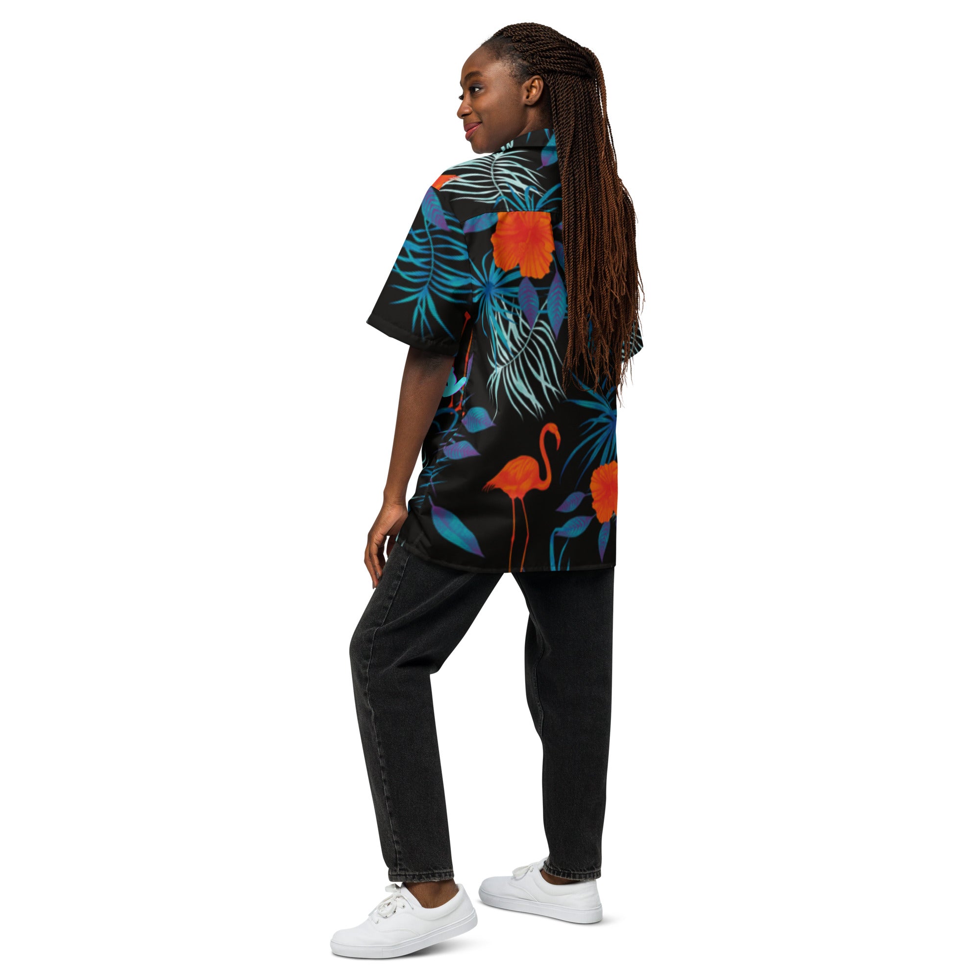 Rich Vibes Midnight Tropical Safari 1.0 - Unisex button shirt