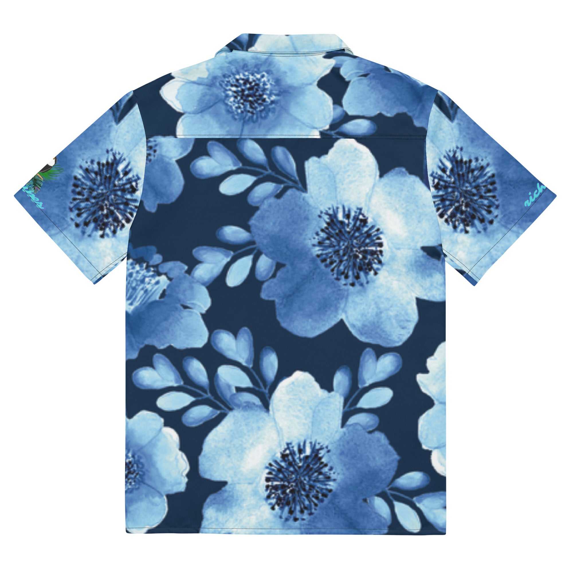 Rich Vibes Tropical Blue Daisy - Unisex button shirt
