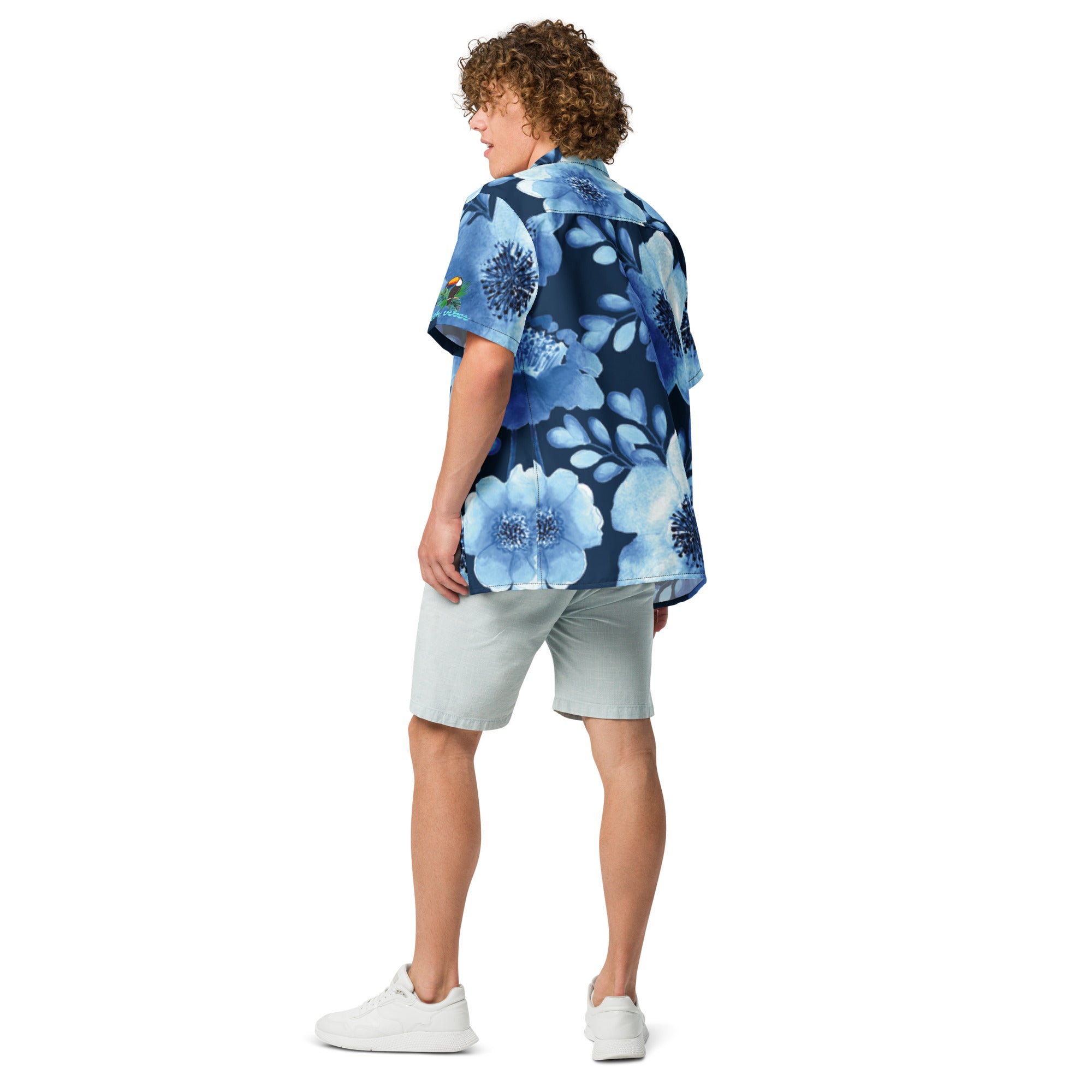 Rich Vibes Tropical Blue Daisy - Unisex button shirt
