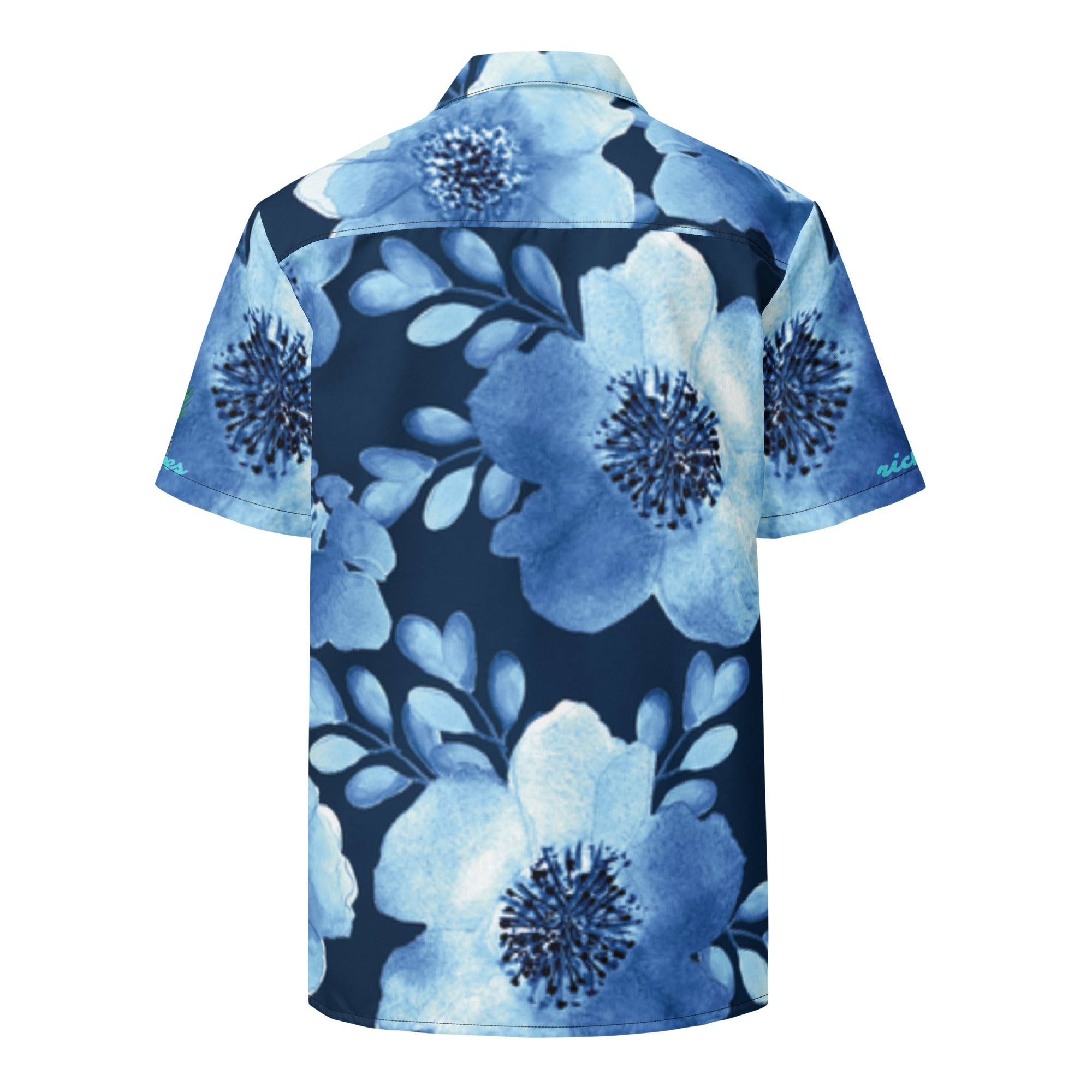 Rich Vibes Tropical Blue Daisy - Unisex button shirt