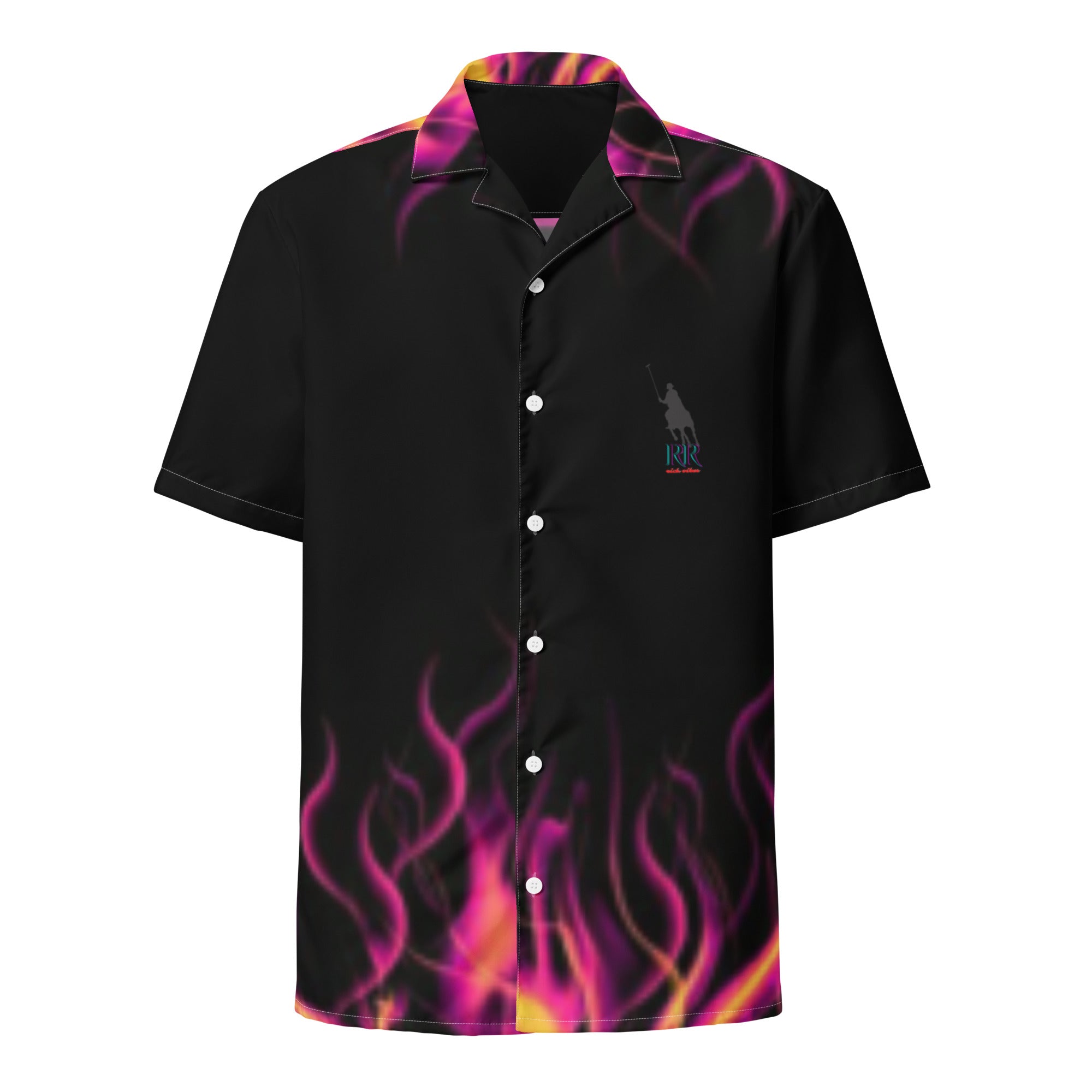 Rich Vibes RR Flaming Skulls - Unisex button shirt
