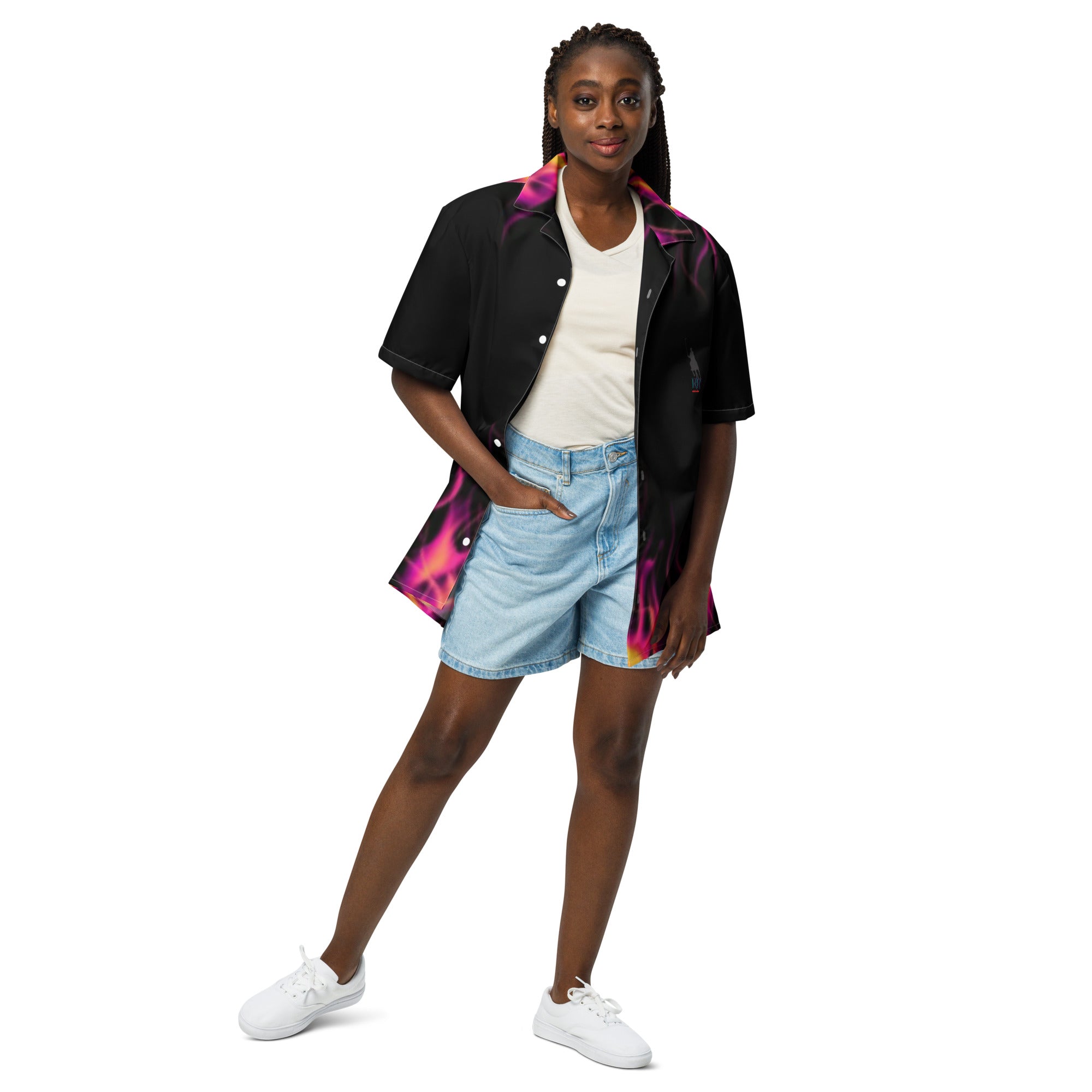 Rich Vibes RR Flaming Skulls - Unisex button shirt