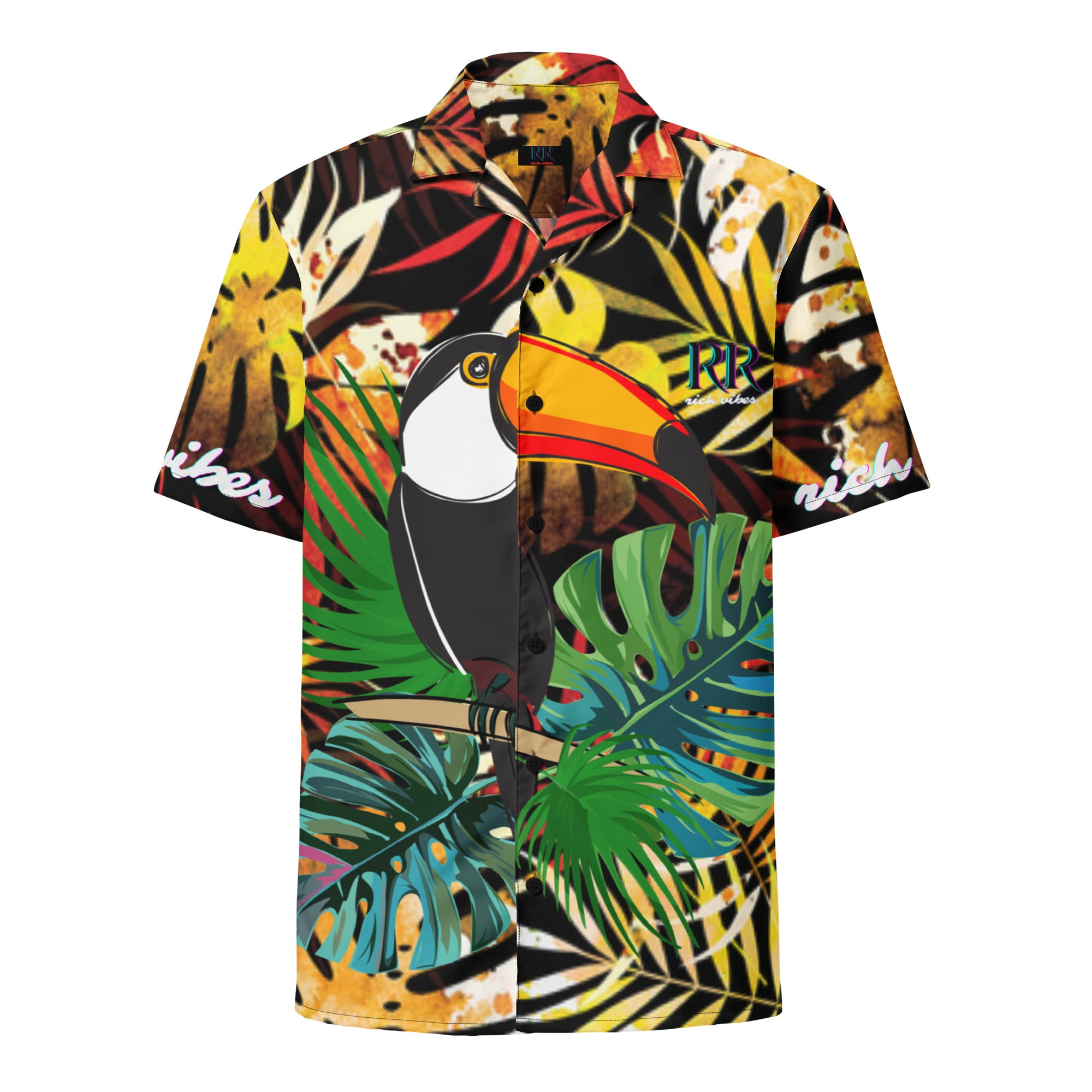 Rich Vibes Autumn Tropical Jungle - Unisex button shirt