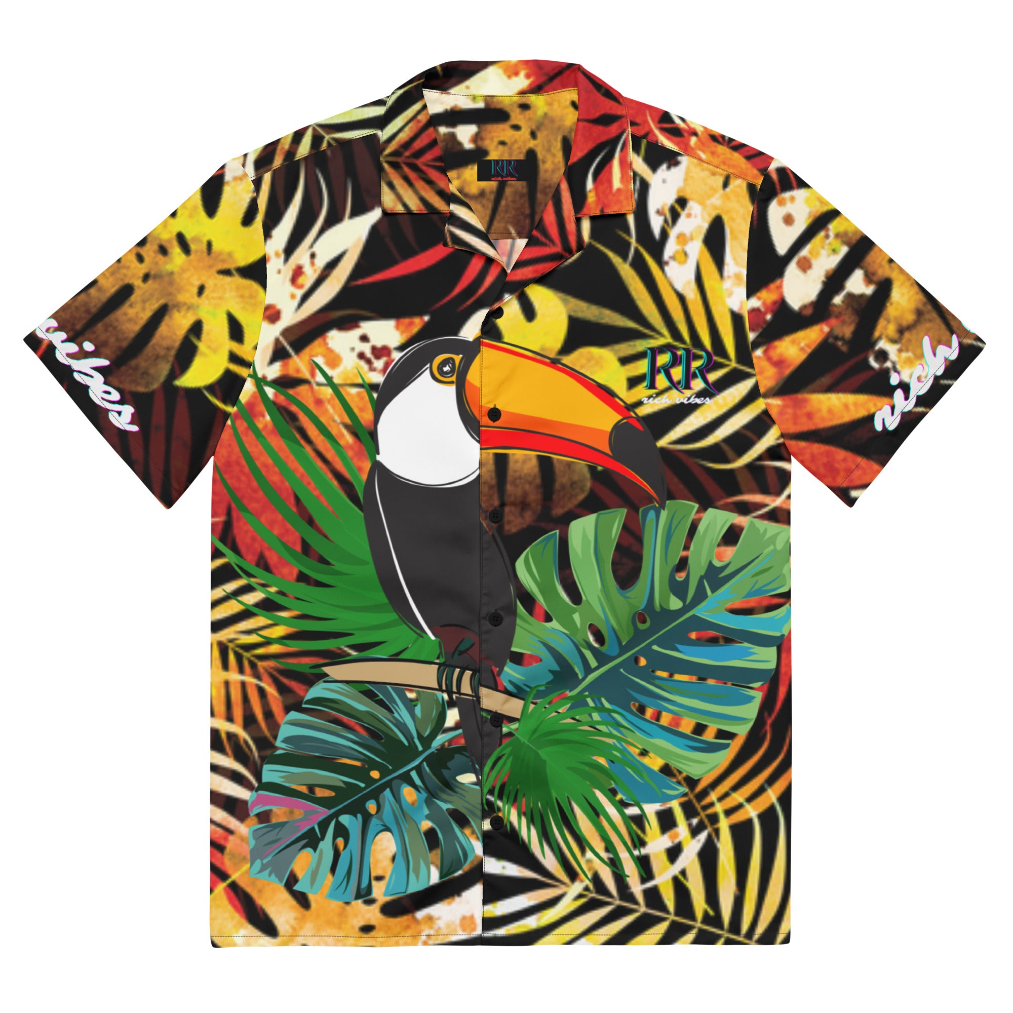 Rich Vibes Autumn Tropical Jungle - Unisex button shirt