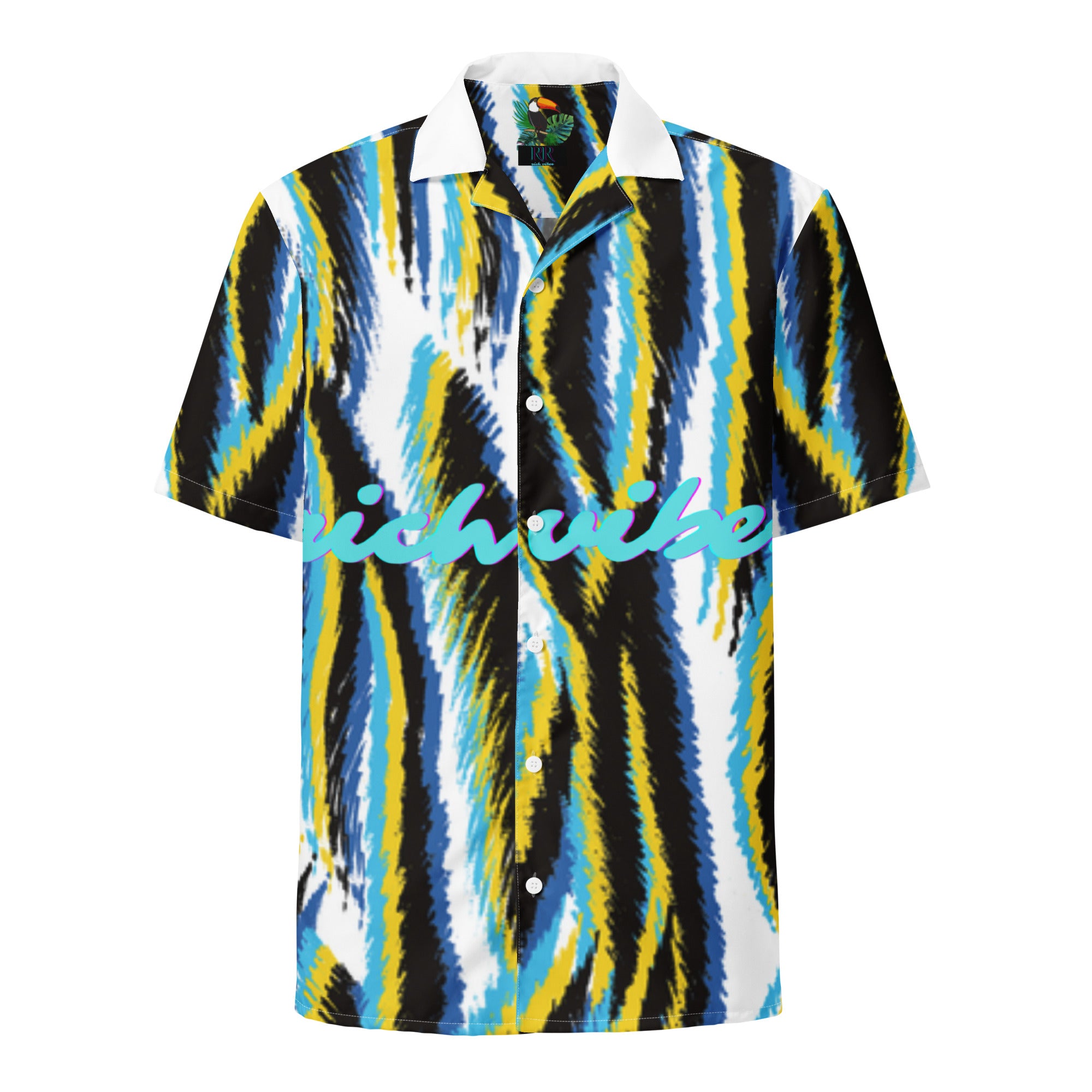 Rich Vibes Blue Tiger Stripe 2.0 - Unisex button shirt