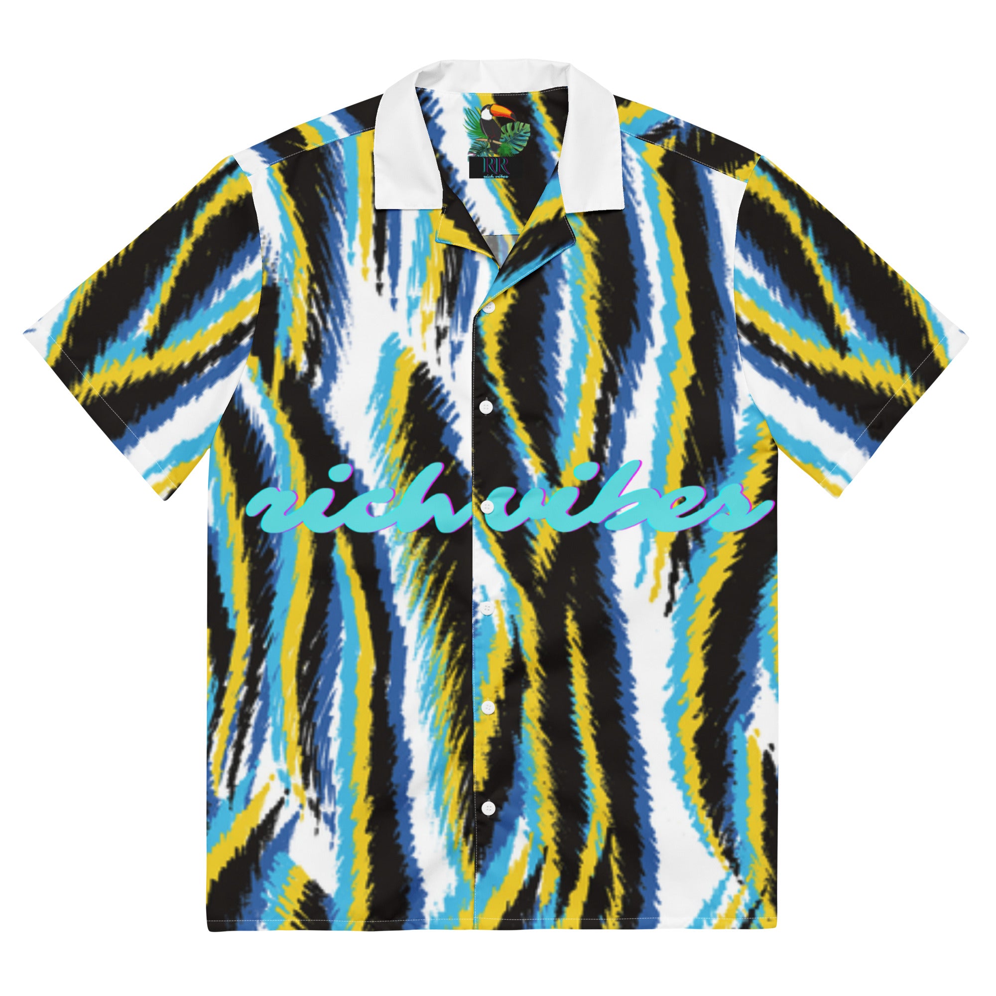 Rich Vibes Blue Tiger Stripe 2.0 - Unisex button shirt