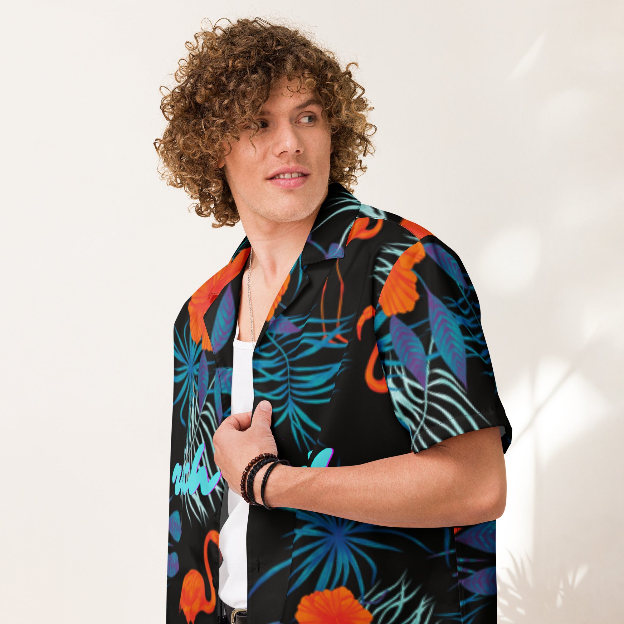 Rich Vibes Midnight Tropical Safari 1.0 - Unisex button shirt