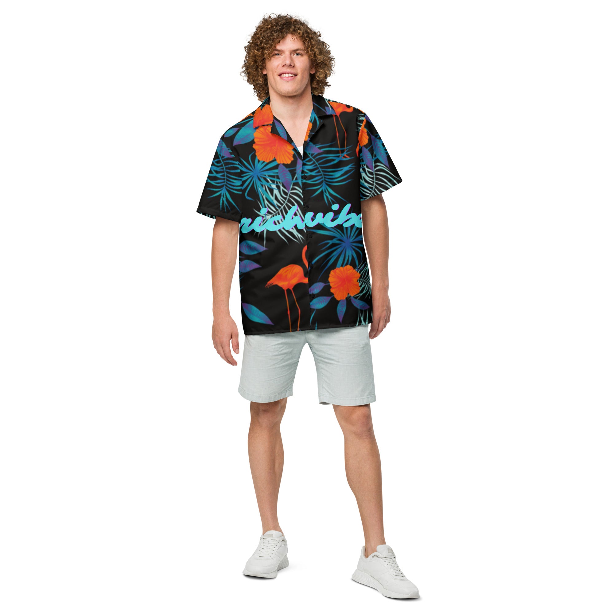 Rich Vibes Midnight Tropical Safari 1.0 - Unisex button shirt