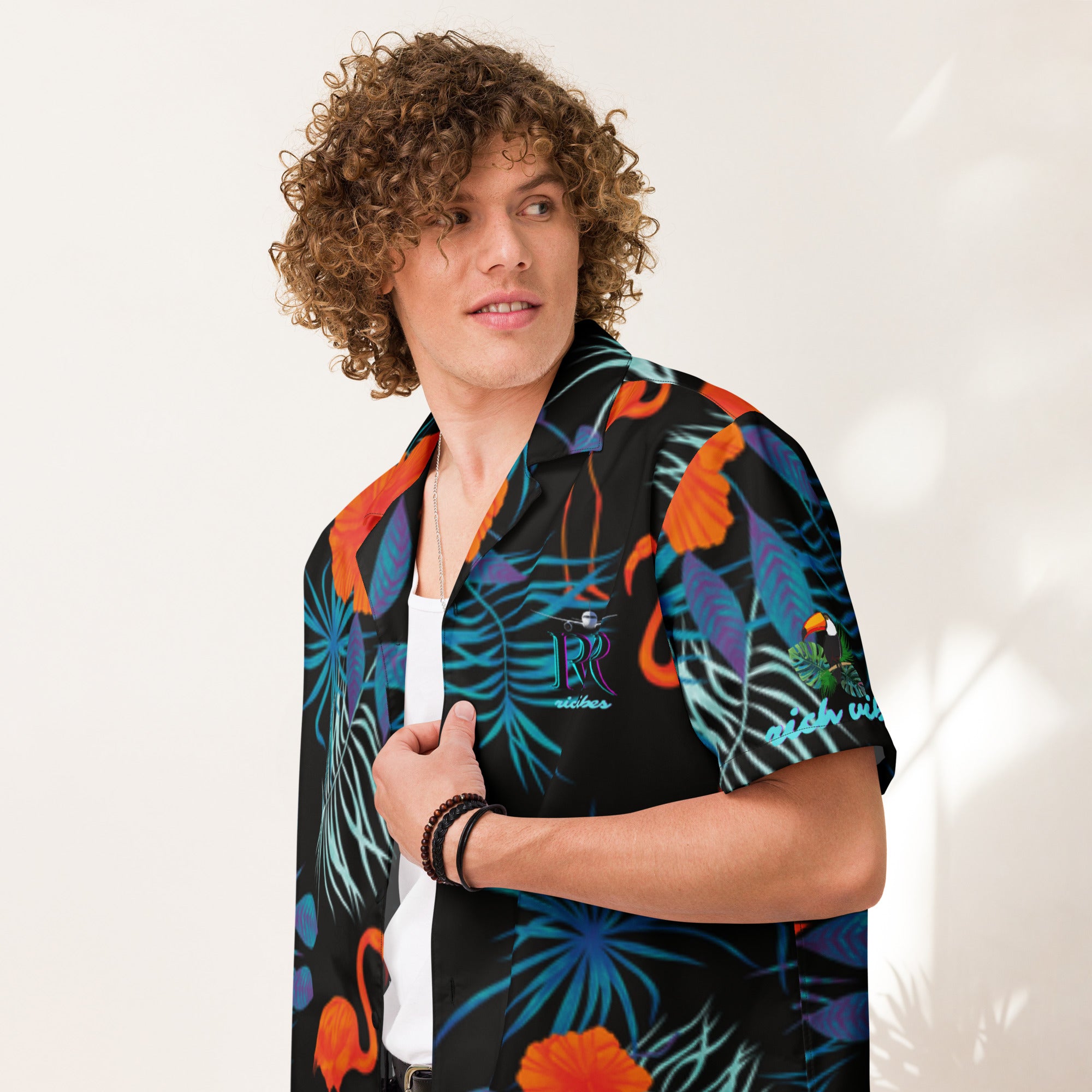 Rich Vibes Midnight Tropical Safari 3.0 - Unisex button shirt