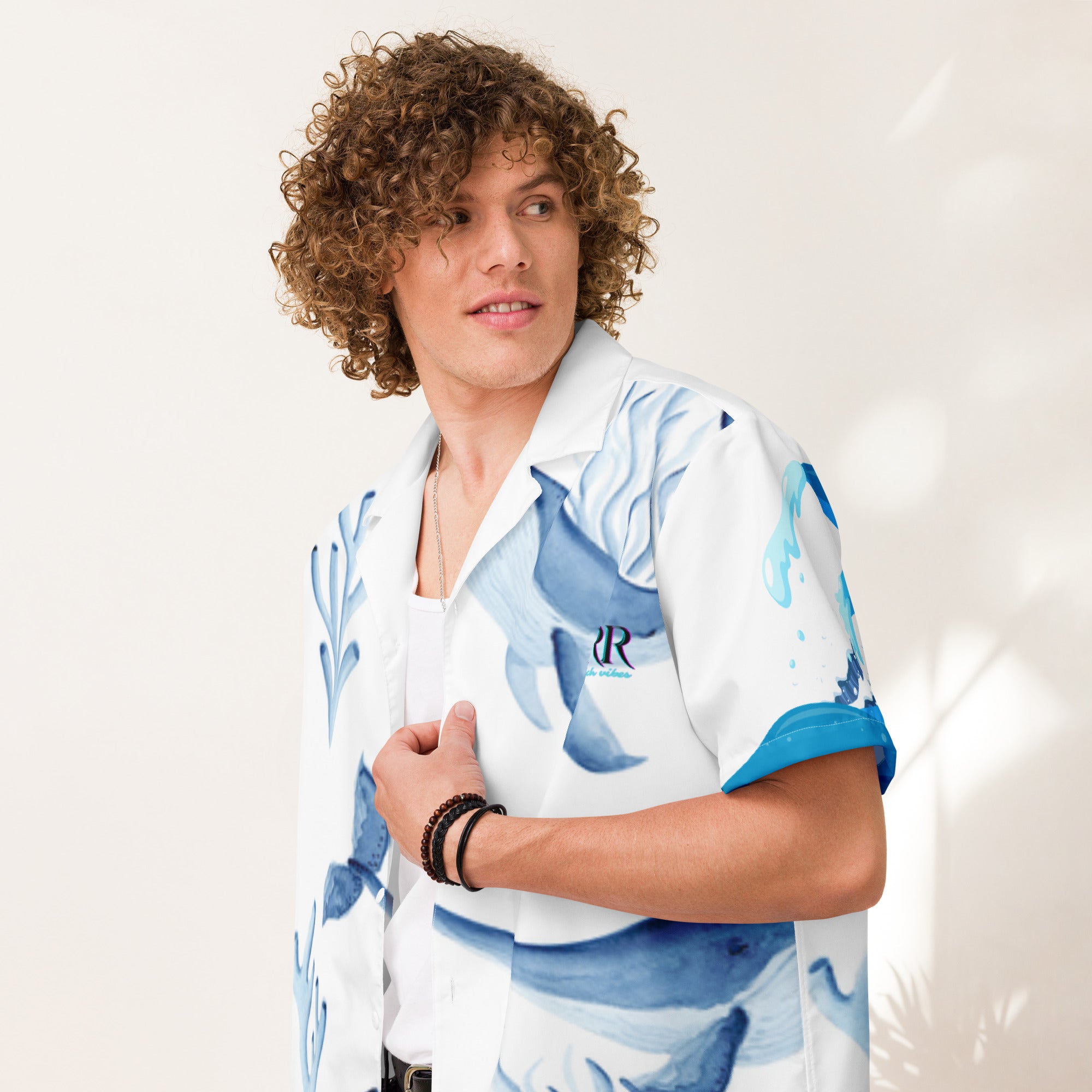 Rich Vibes Primal Marine Blue Whale Shark 3.0 - Unisex button shirt